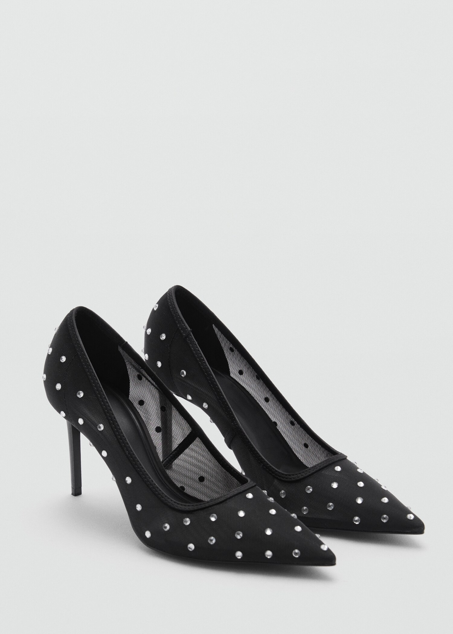 Zapato tacón mesh brillos - Plano medio