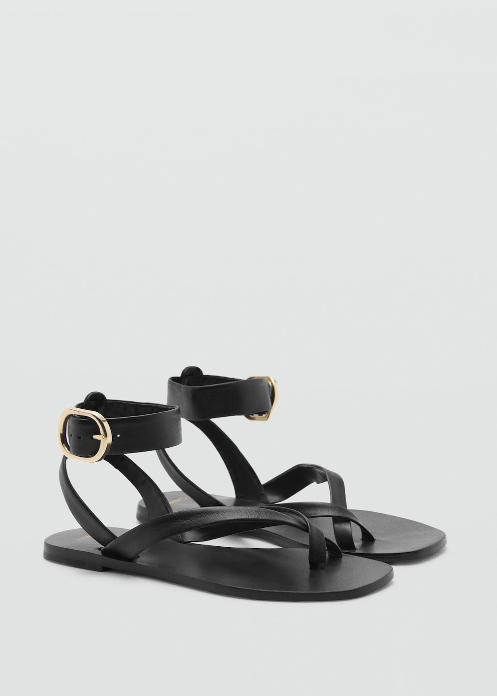 Mango leather strap sandals discount