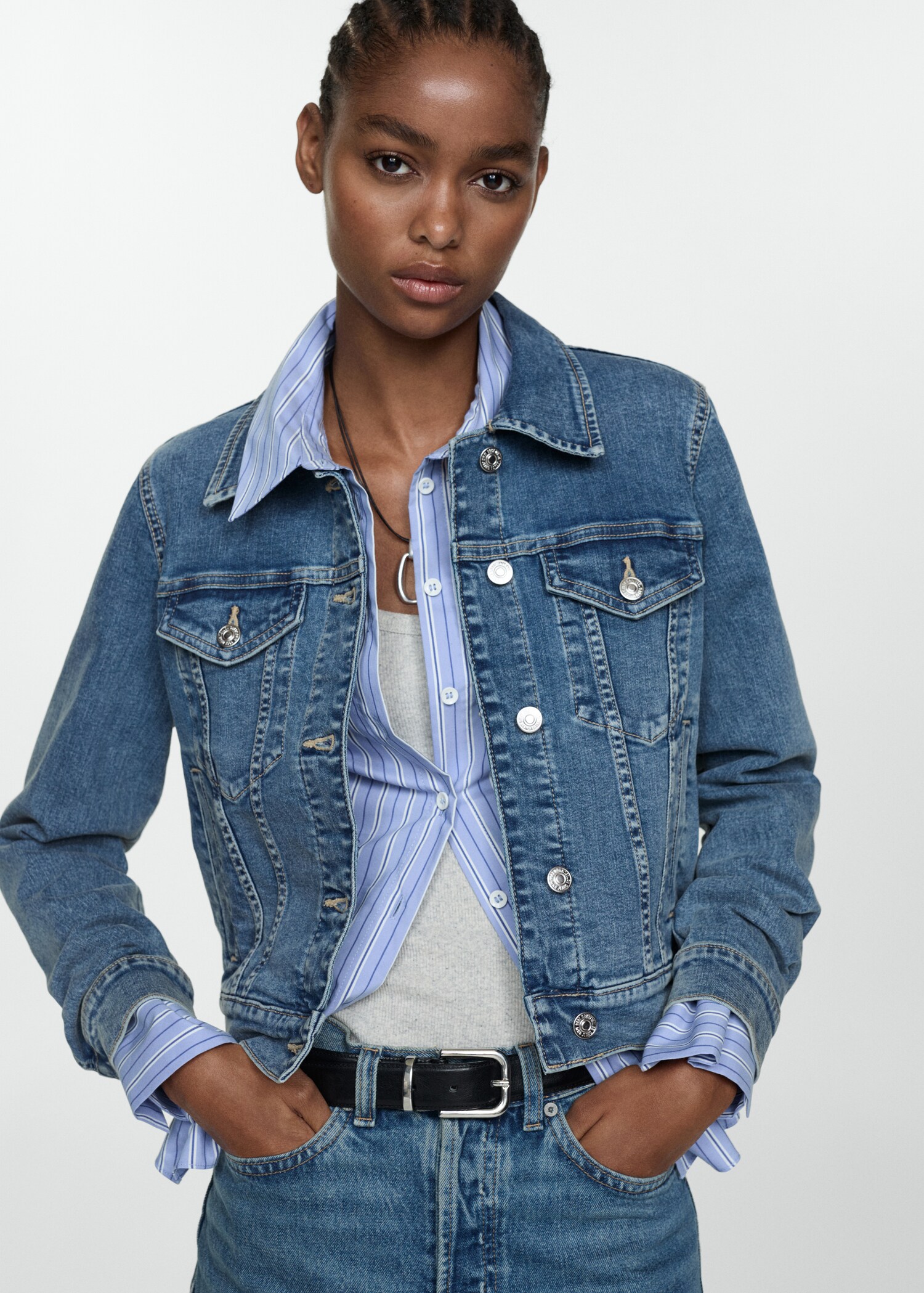 Pocketed denim jacket - Medium plane