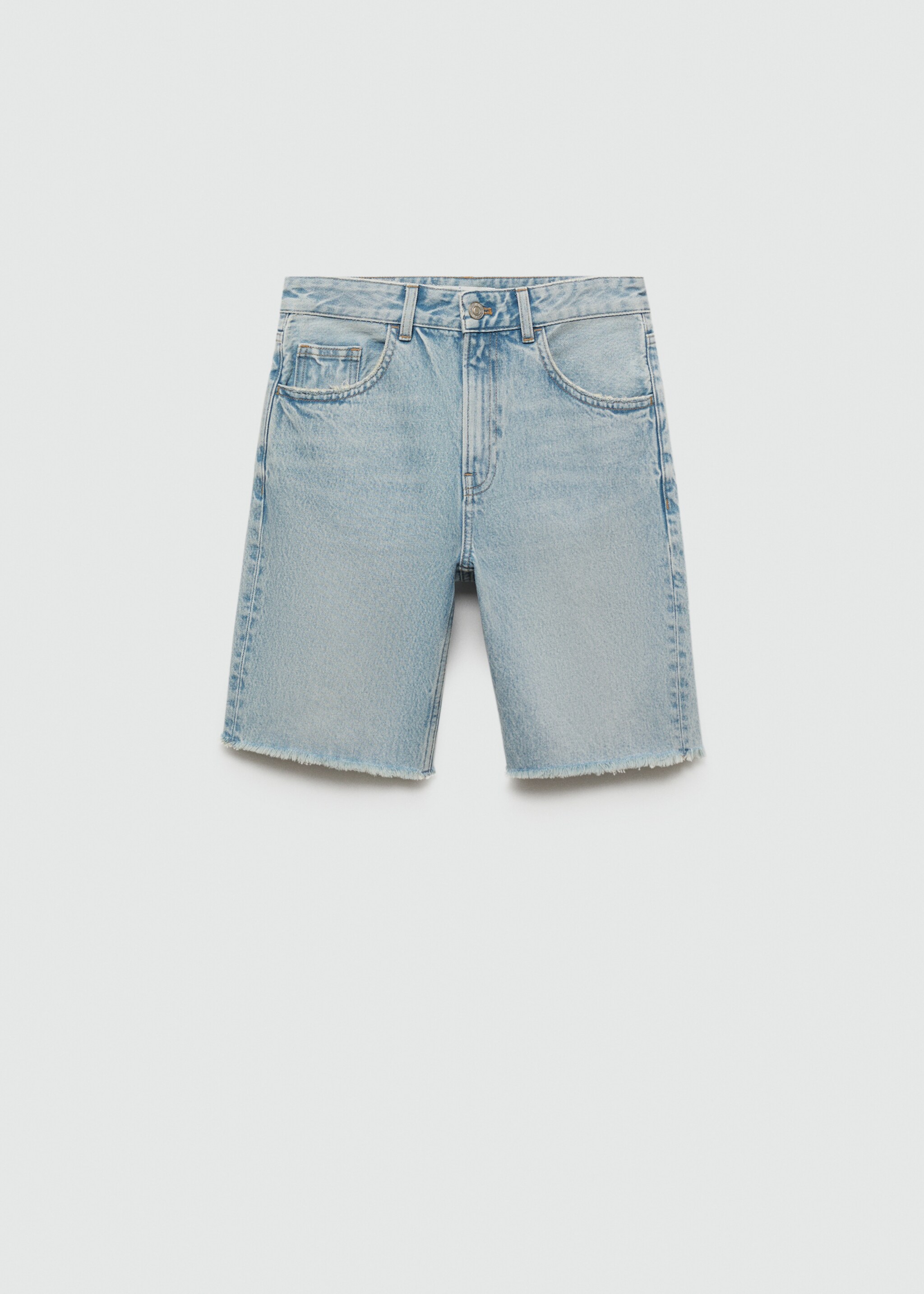 Düz denim Bermuda şort - Modelsiz ürün
