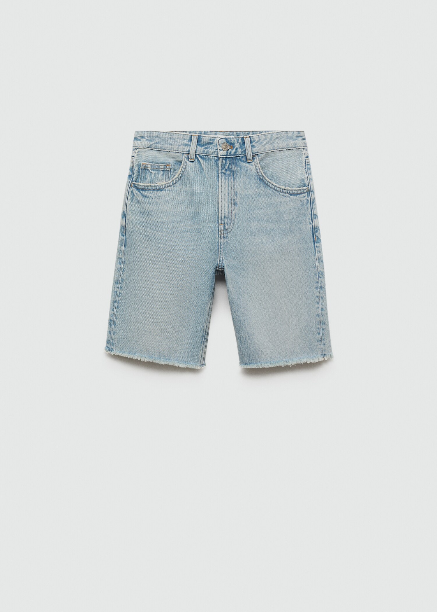 Straight-fit denim bermuda shorts - Article without model