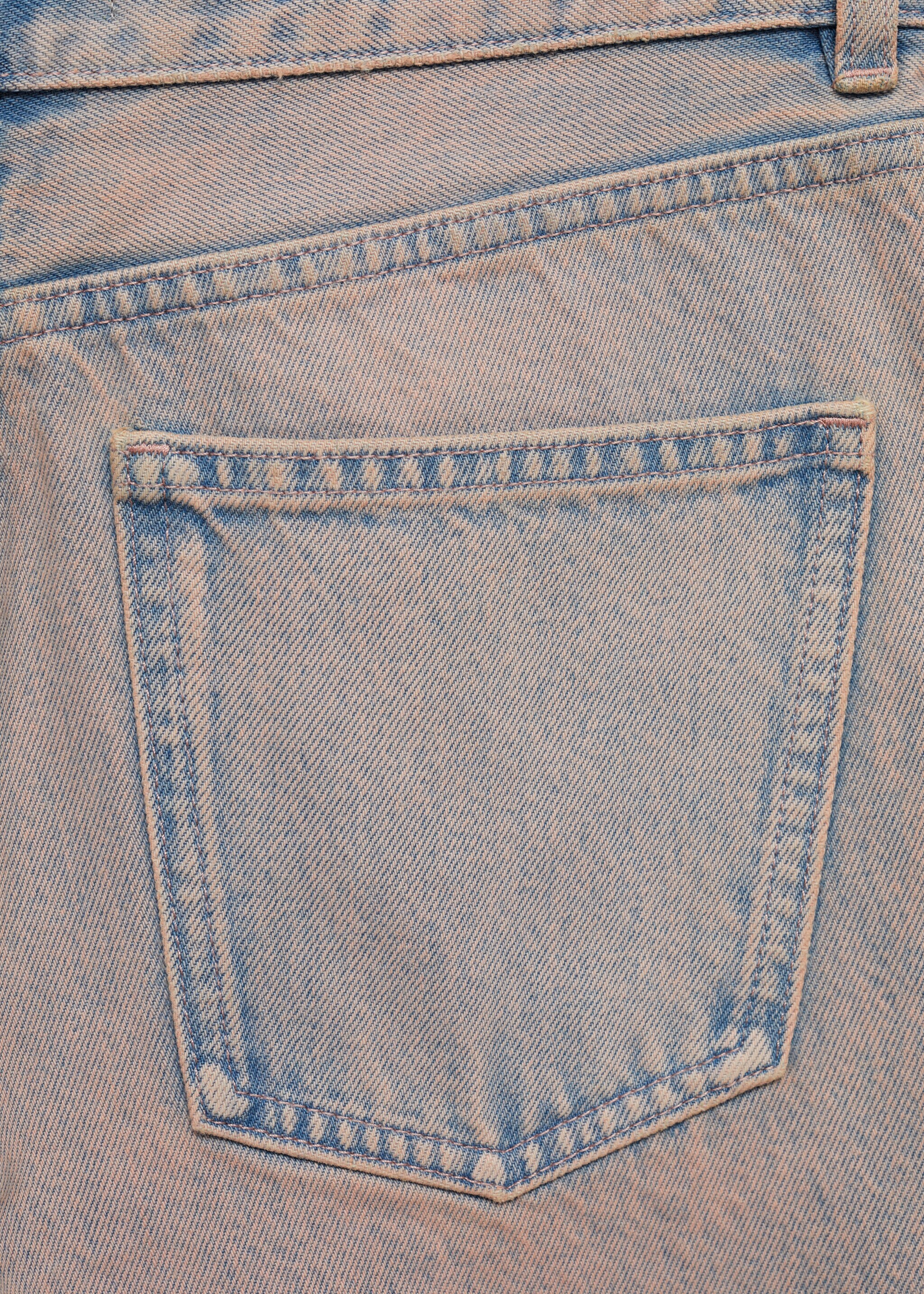 Denim bermuda shorts with washed effect - Details of the article 0, Light Pink. Ref: 77050283-00.