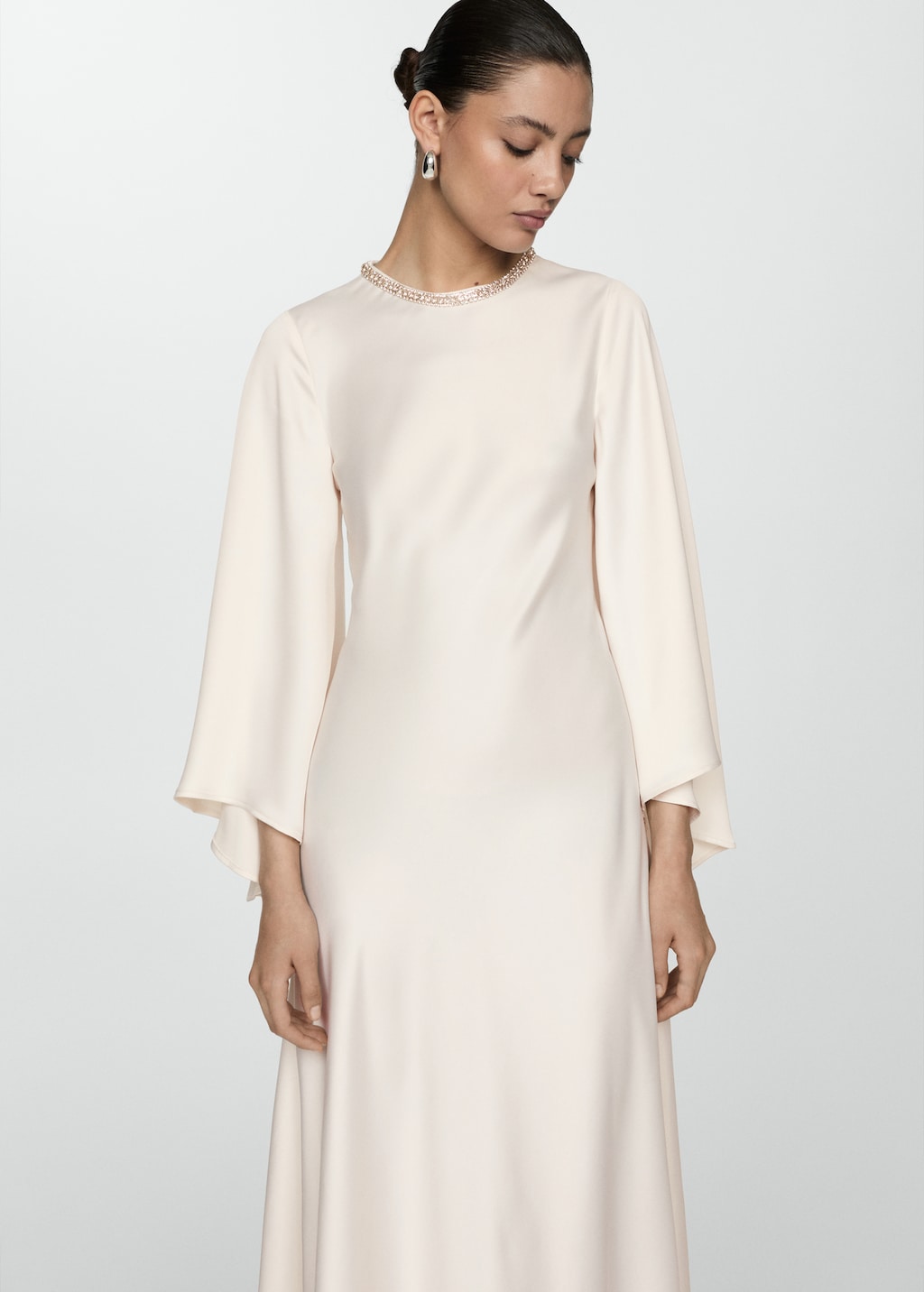 Gown with bell sleeves deals