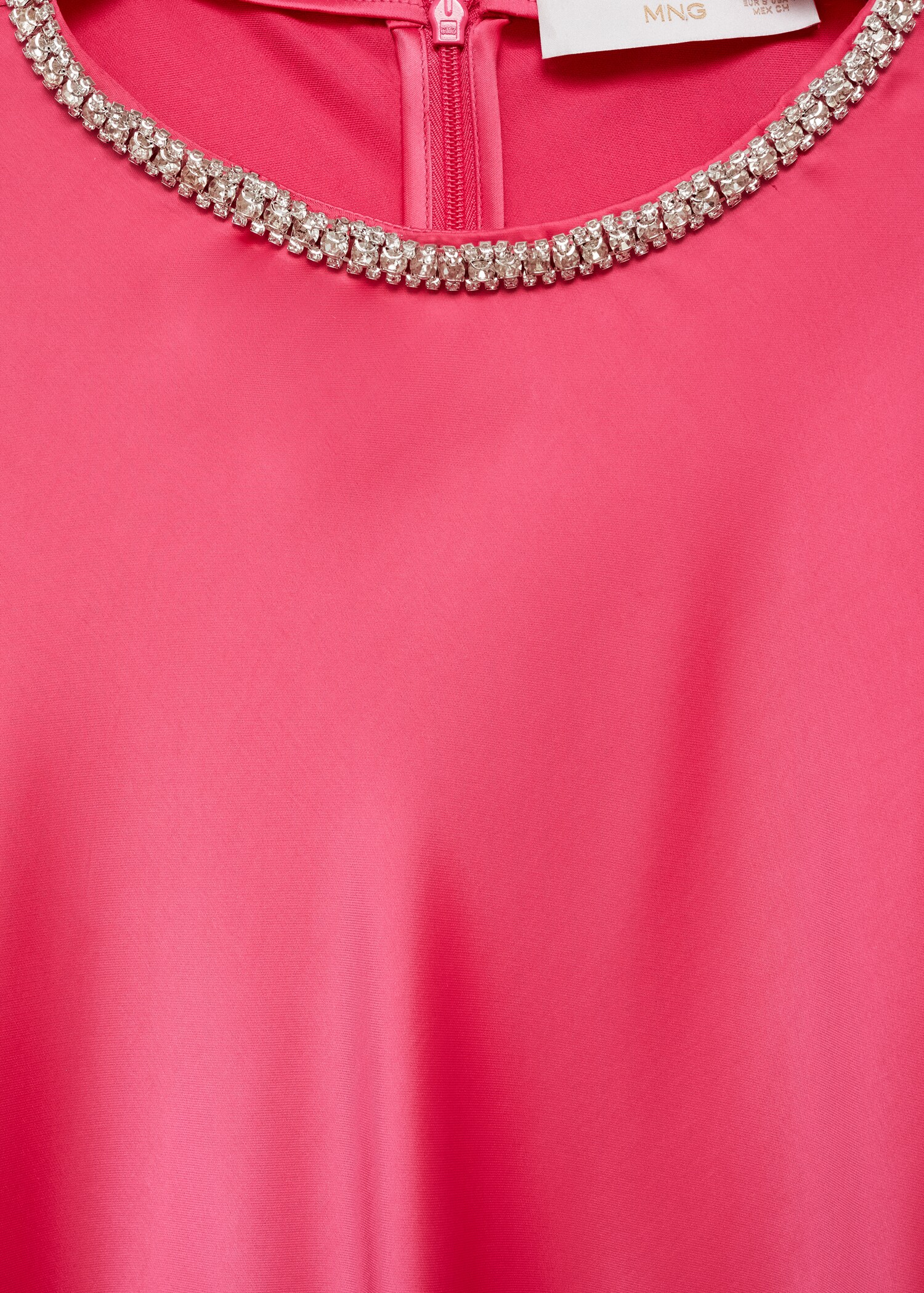 Flared-sleeve satin dress - Details of the article 8