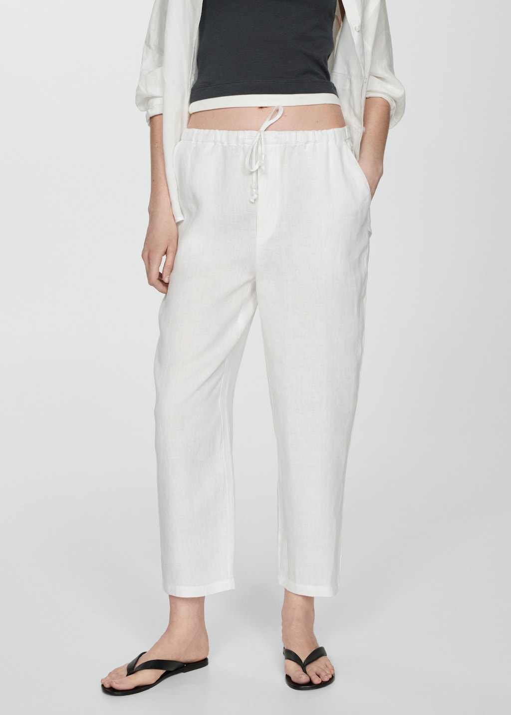 Mango Jogger Pants aus 100 % Leinen