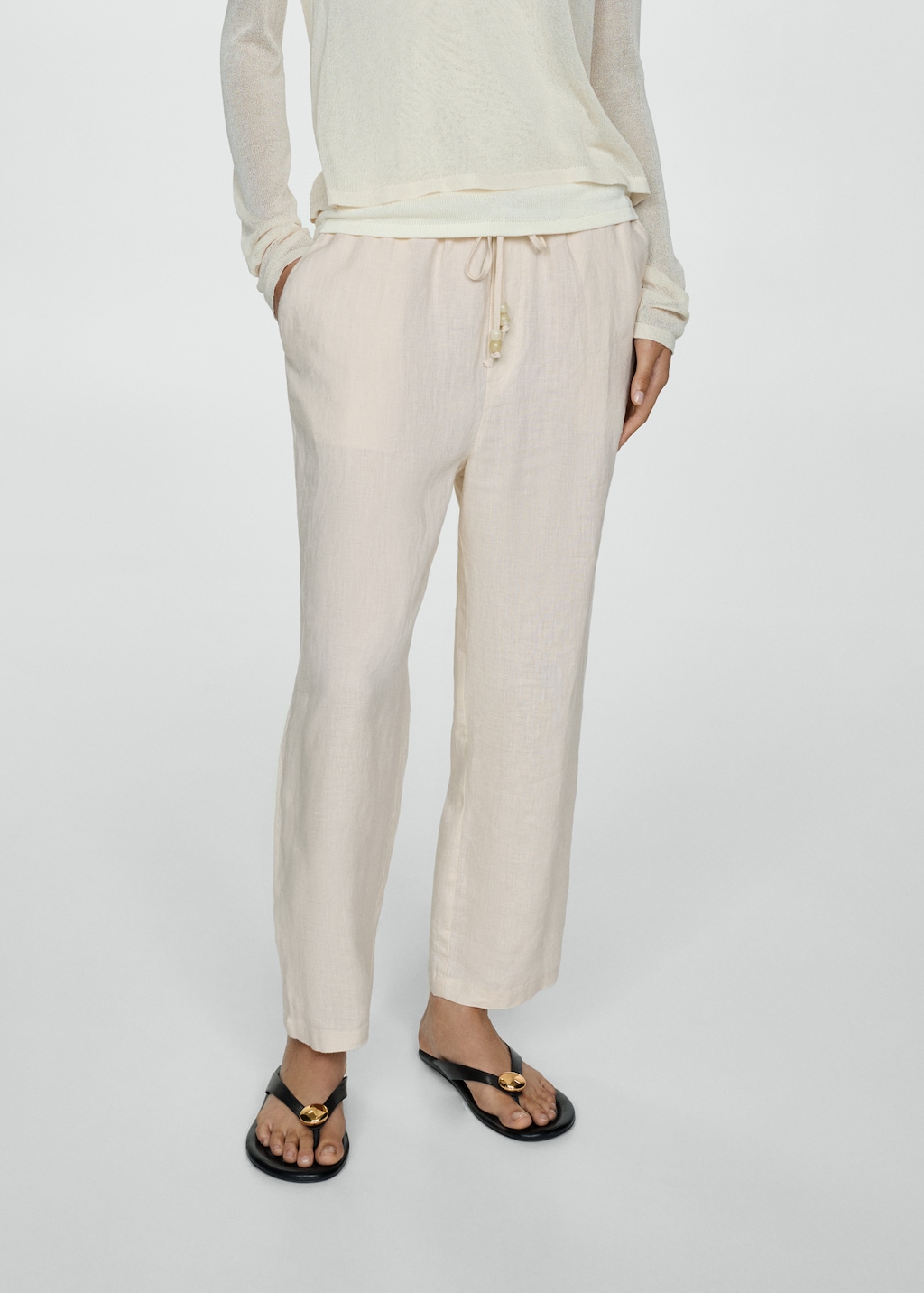 Mango Jogger Pants aus 100 % Leinen