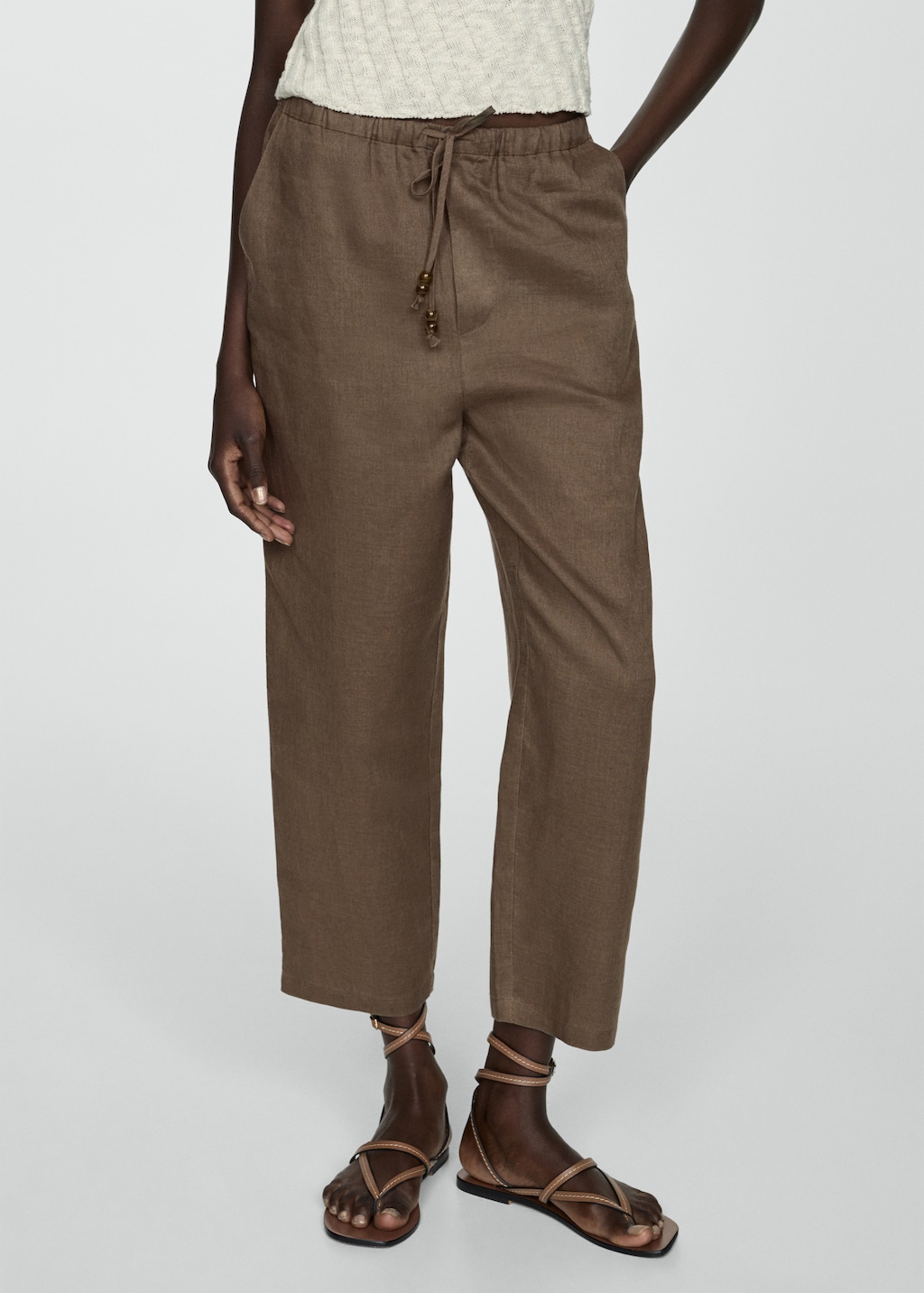 Mango Jogger Pants aus 100 % Leinen