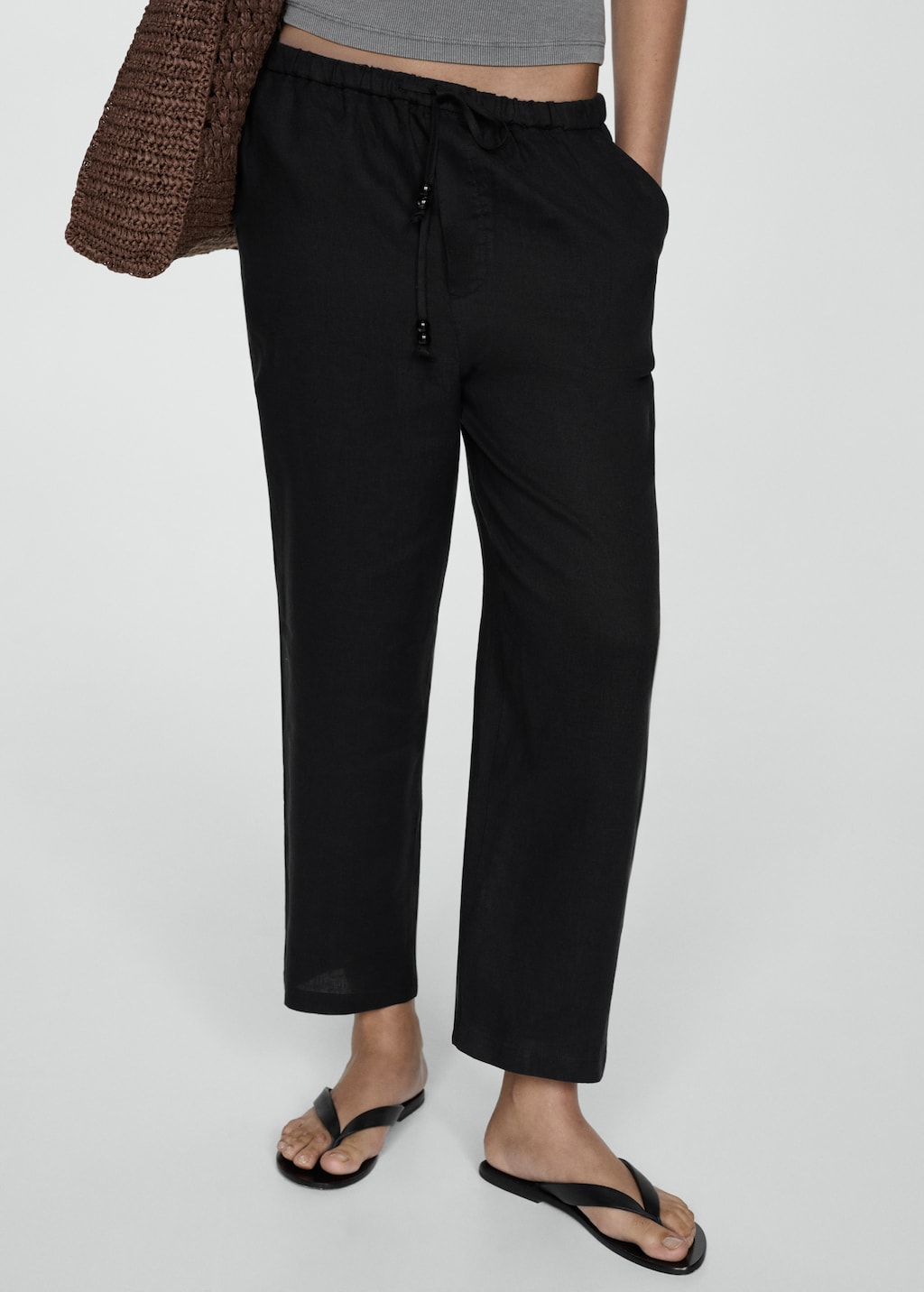Mango Jogger Pants aus 100 % Leinen