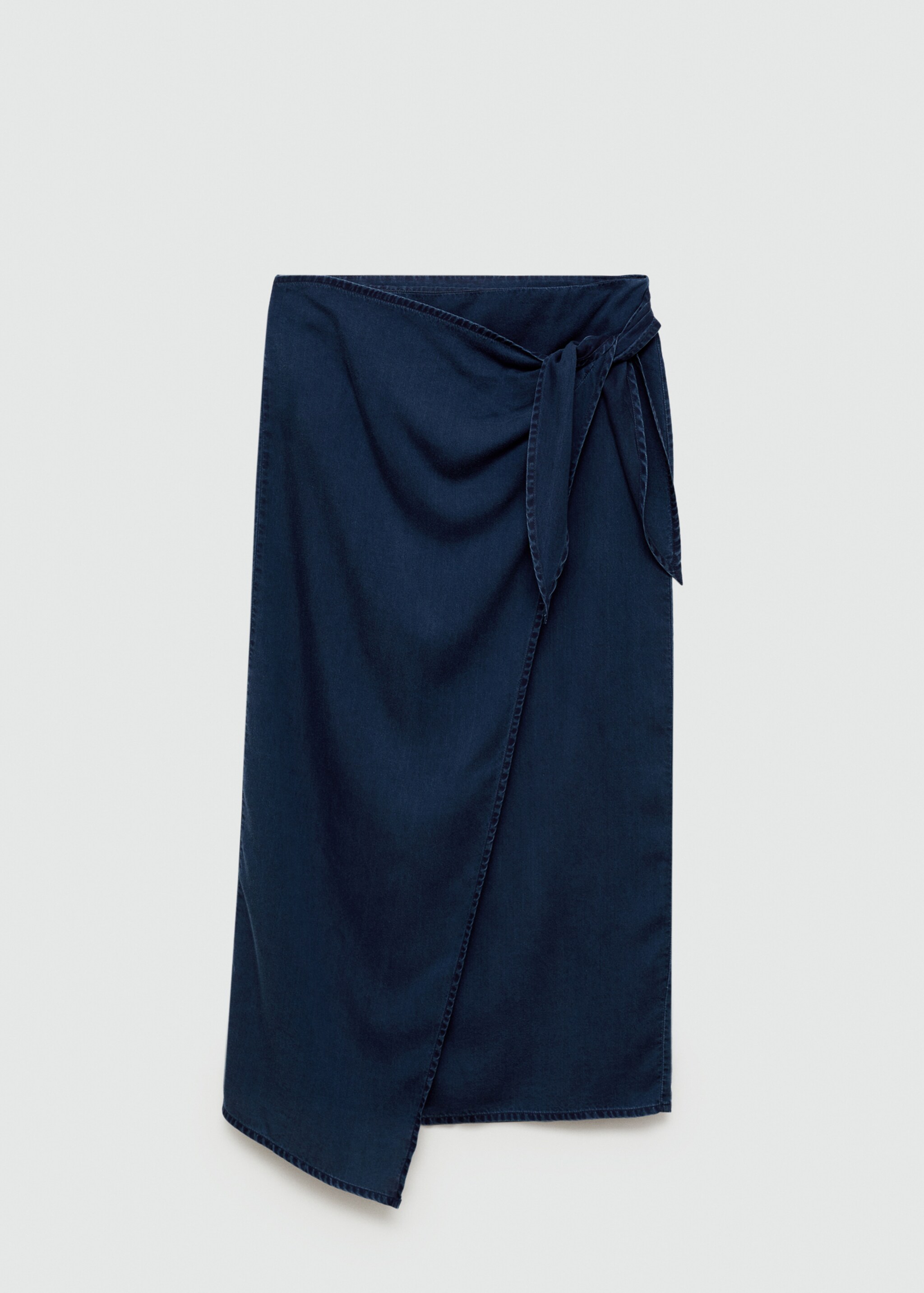 Lyocell sarong skirt - Article without model, Dark Blue. Ref: 77050333-00.