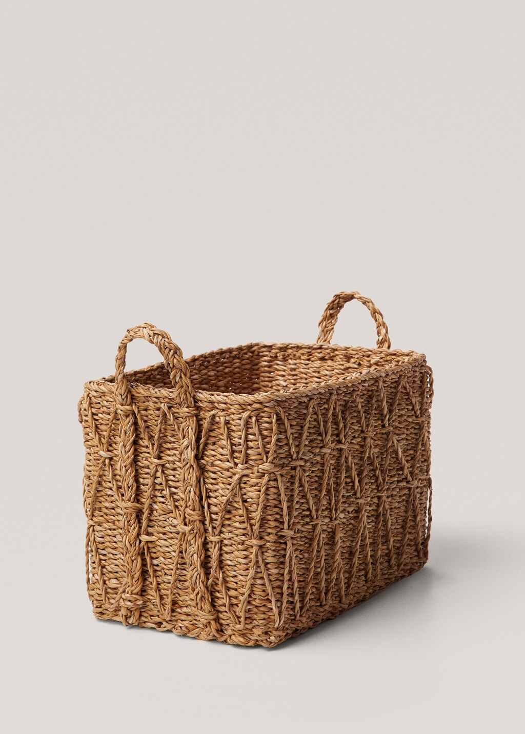 Square basket with handles 37x27cm - Home | MANGO United Kingdom Square basket with handles 37x27cm - Home | MANGO United Kingdom