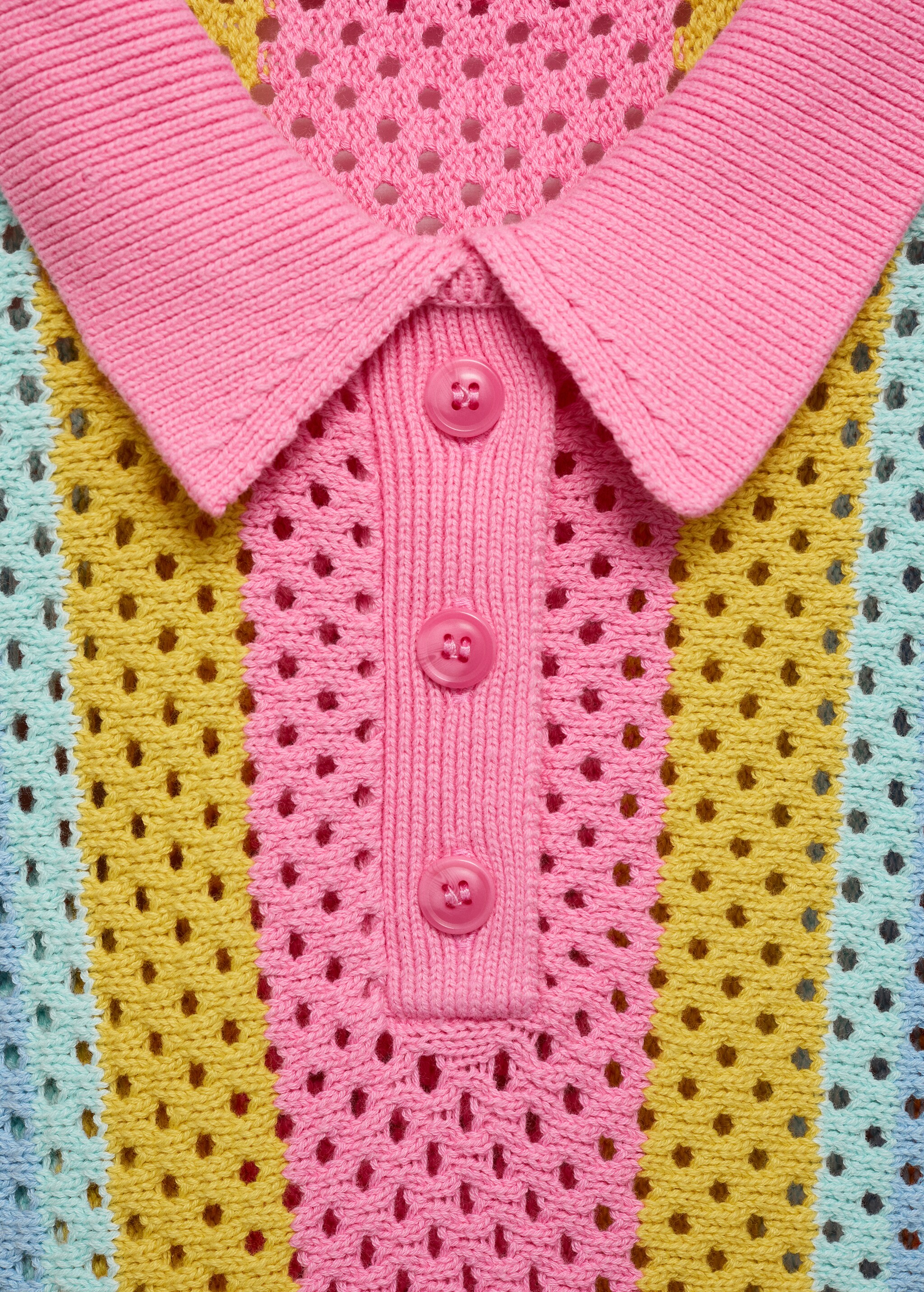 Short sleeve crochet polo shirt - Details of the article 8