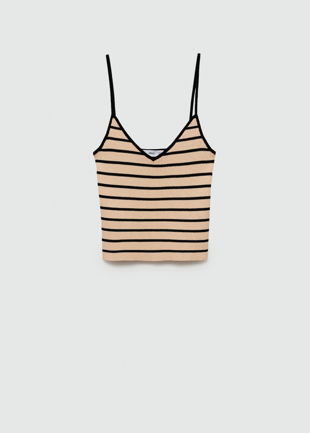 Mango Ribbed top with thin straps