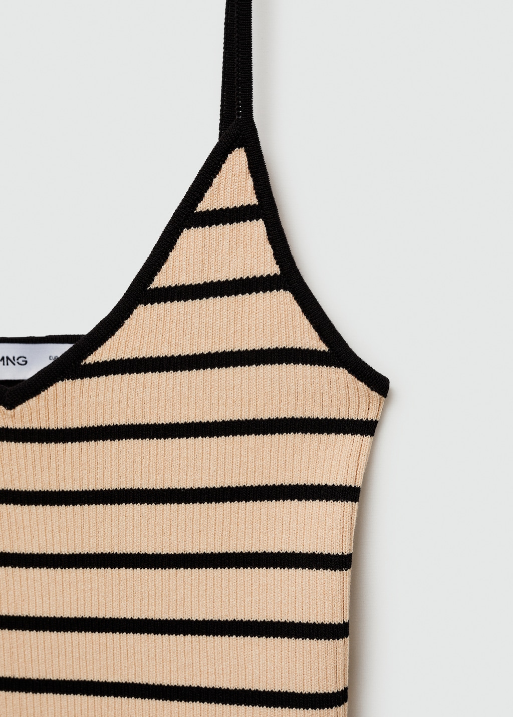Mango Ribbed top with thin straps