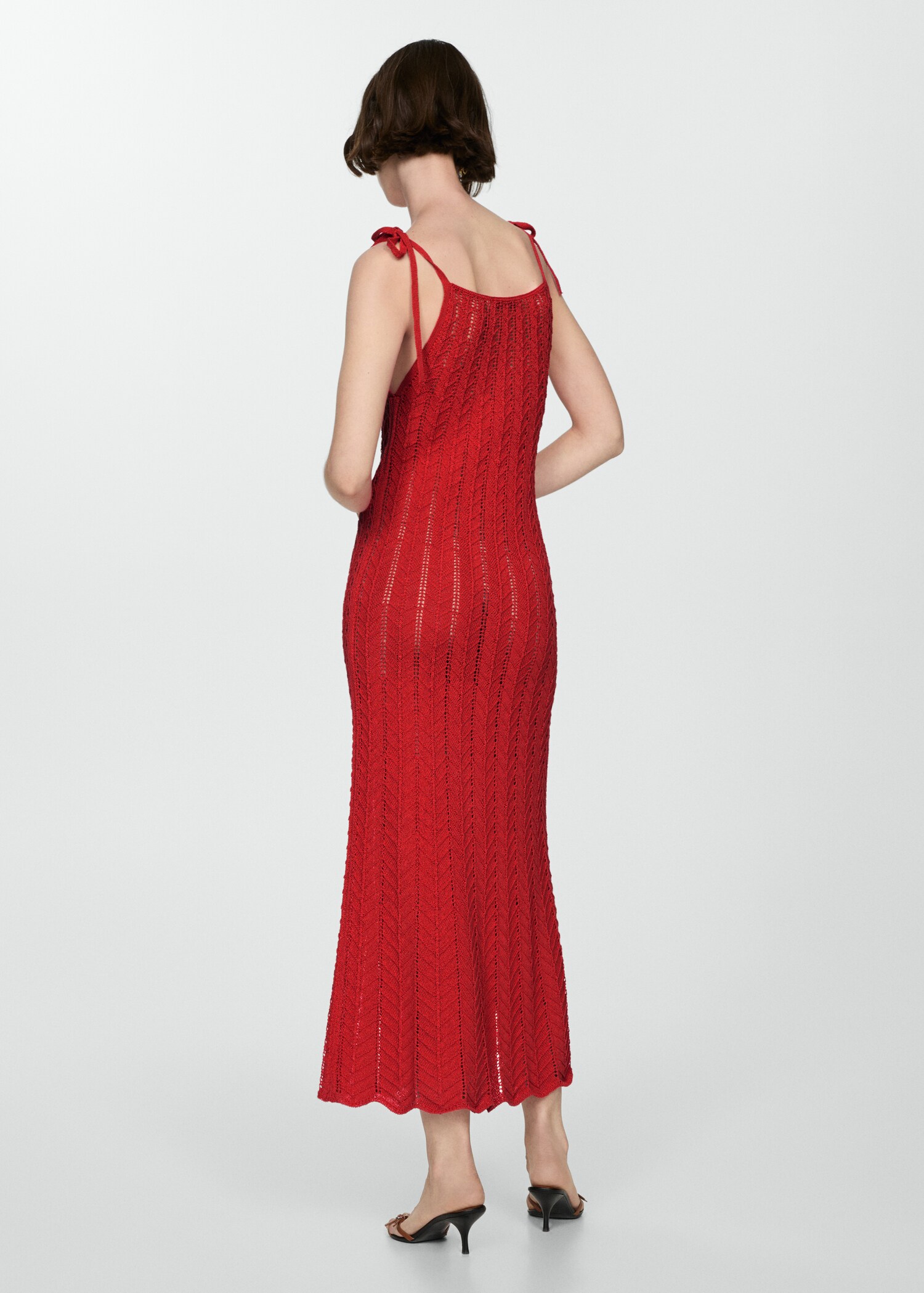 Robe maille ajourée nœuds - Verso de l’article