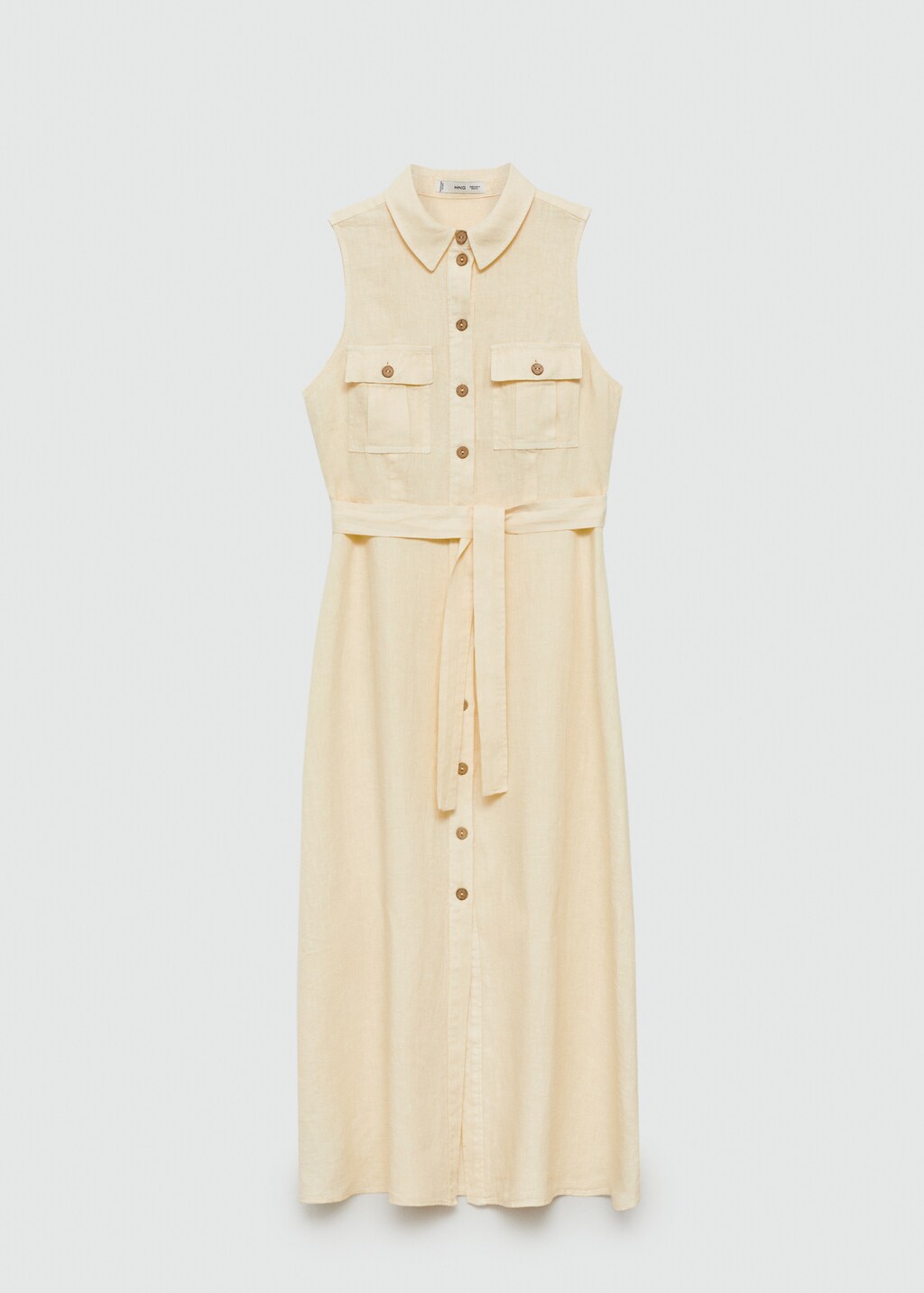 【送料&関税込】Khaite Cream Linen Blend Iffy Shirt Dress Linen-blend tie-belt dress