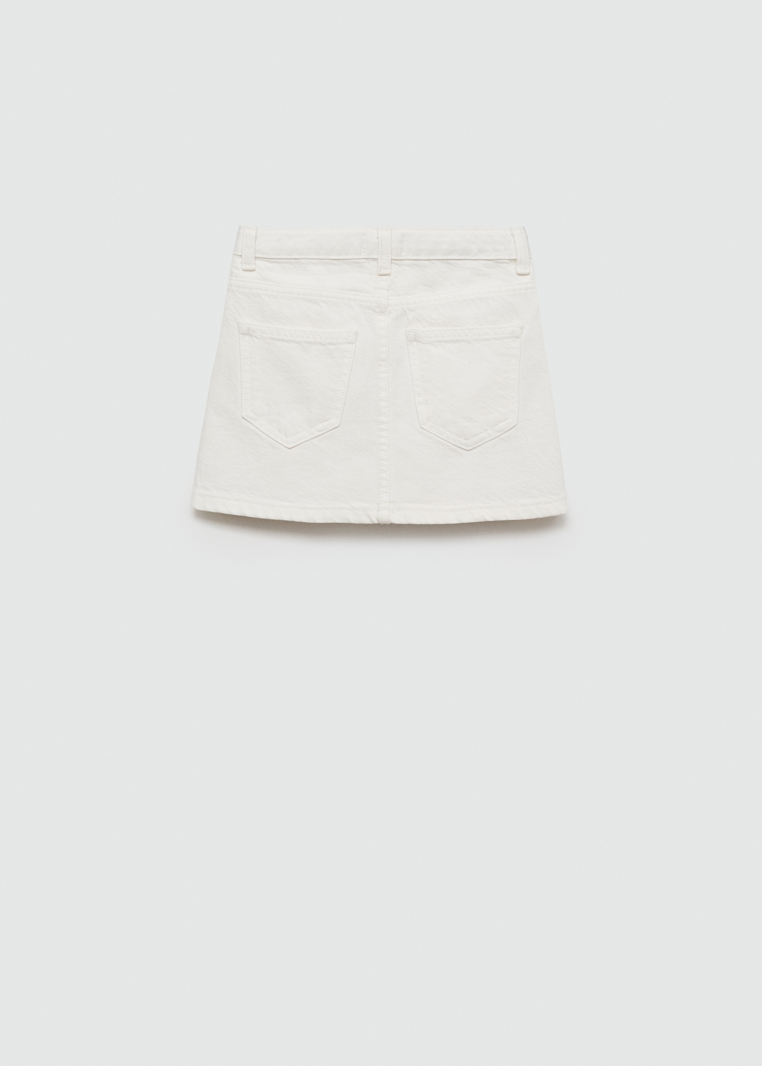 Denim skirt with frayed ends - Reverse of the article