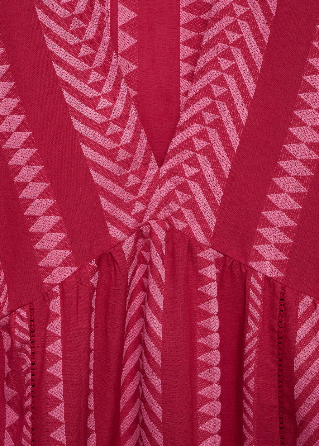 MANGO Geometric print midi dress fuchsia 4 Woman