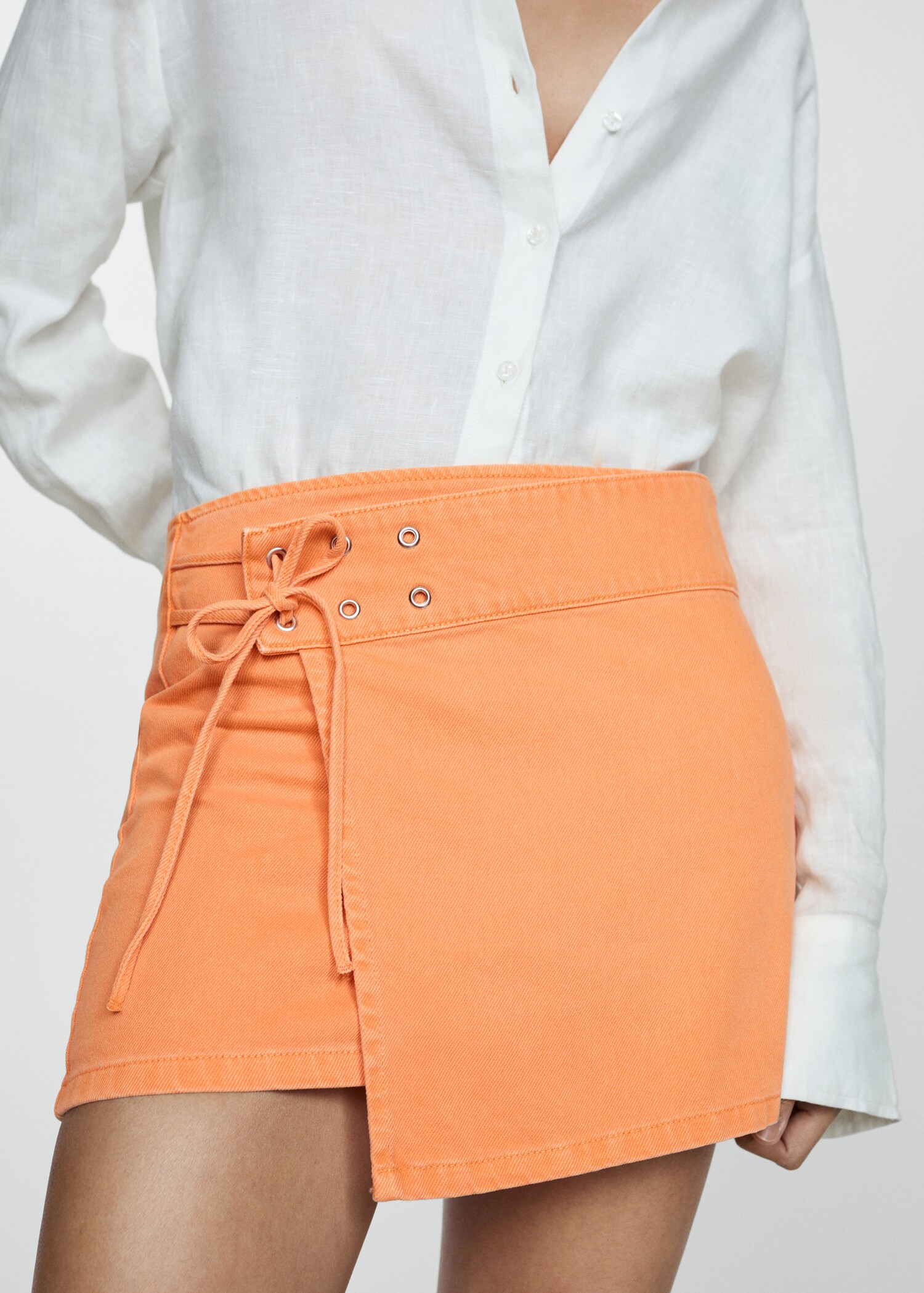 Crossed denim mini-skirt - Medium plane