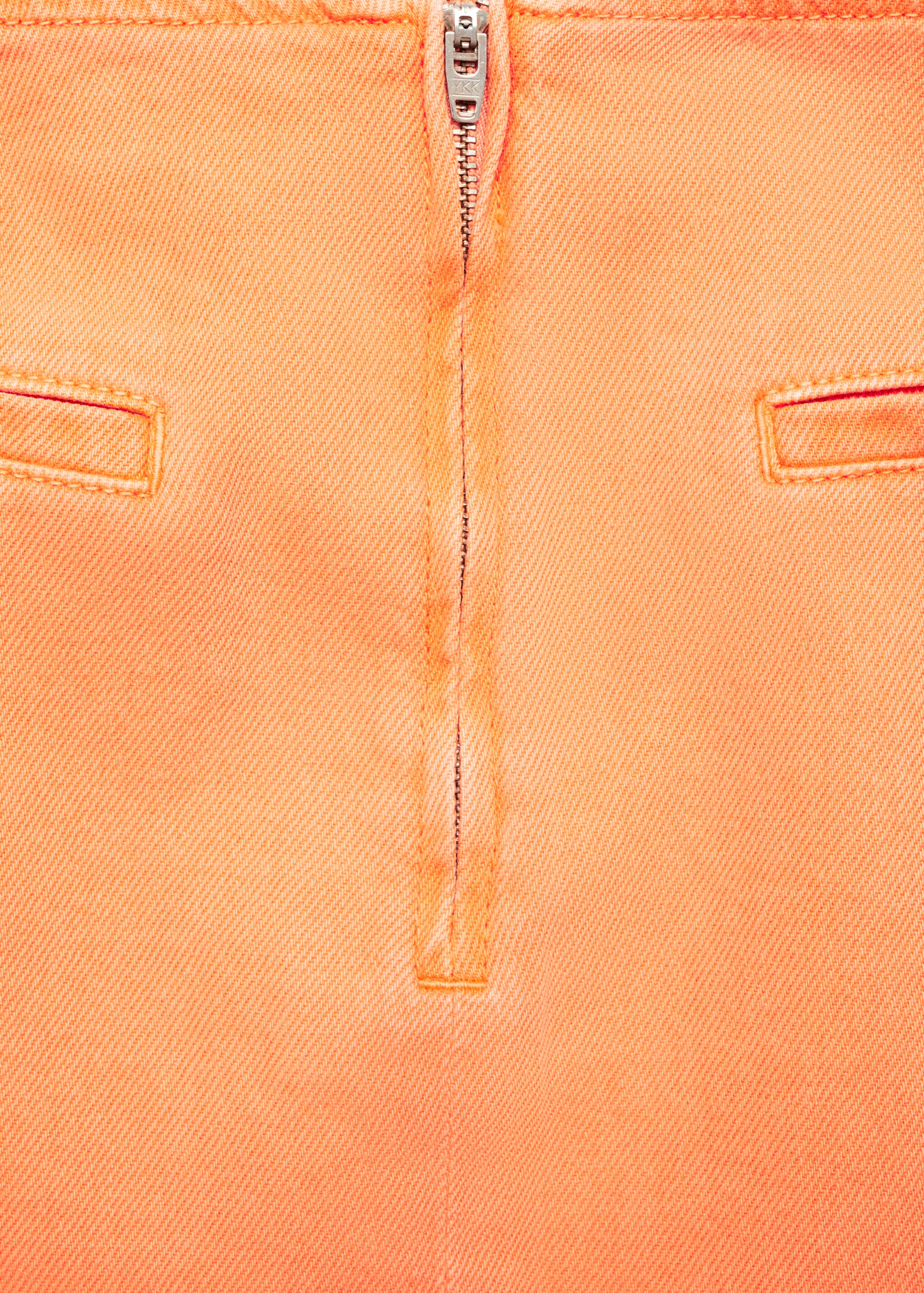 Crossed denim mini-skirt - Details of the article 0, Orange. Ref: 77050377-00.