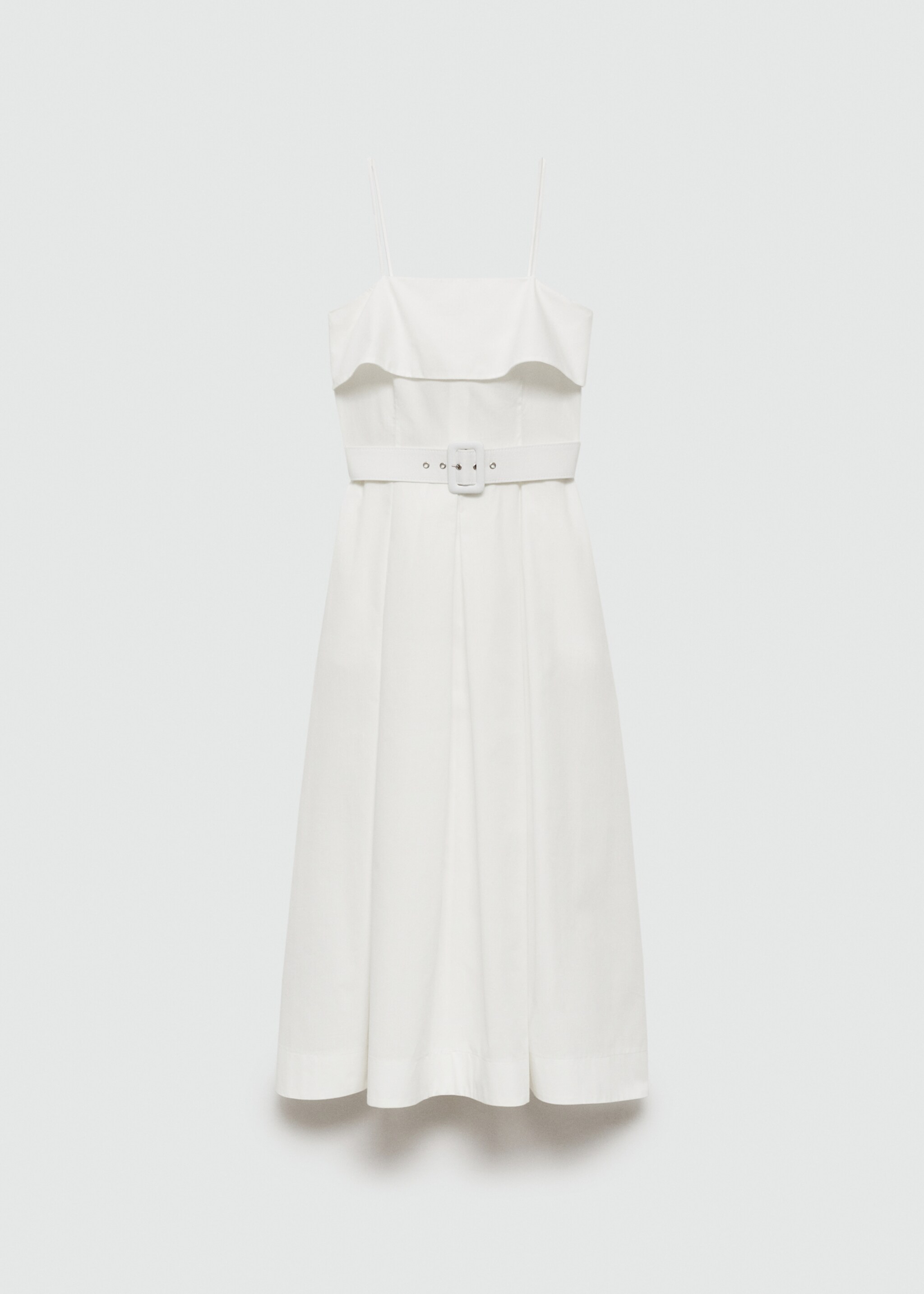 Vestido escote vuelto cinturón - Artículo sin modelo, Blanco. Ref: 77050384-00.