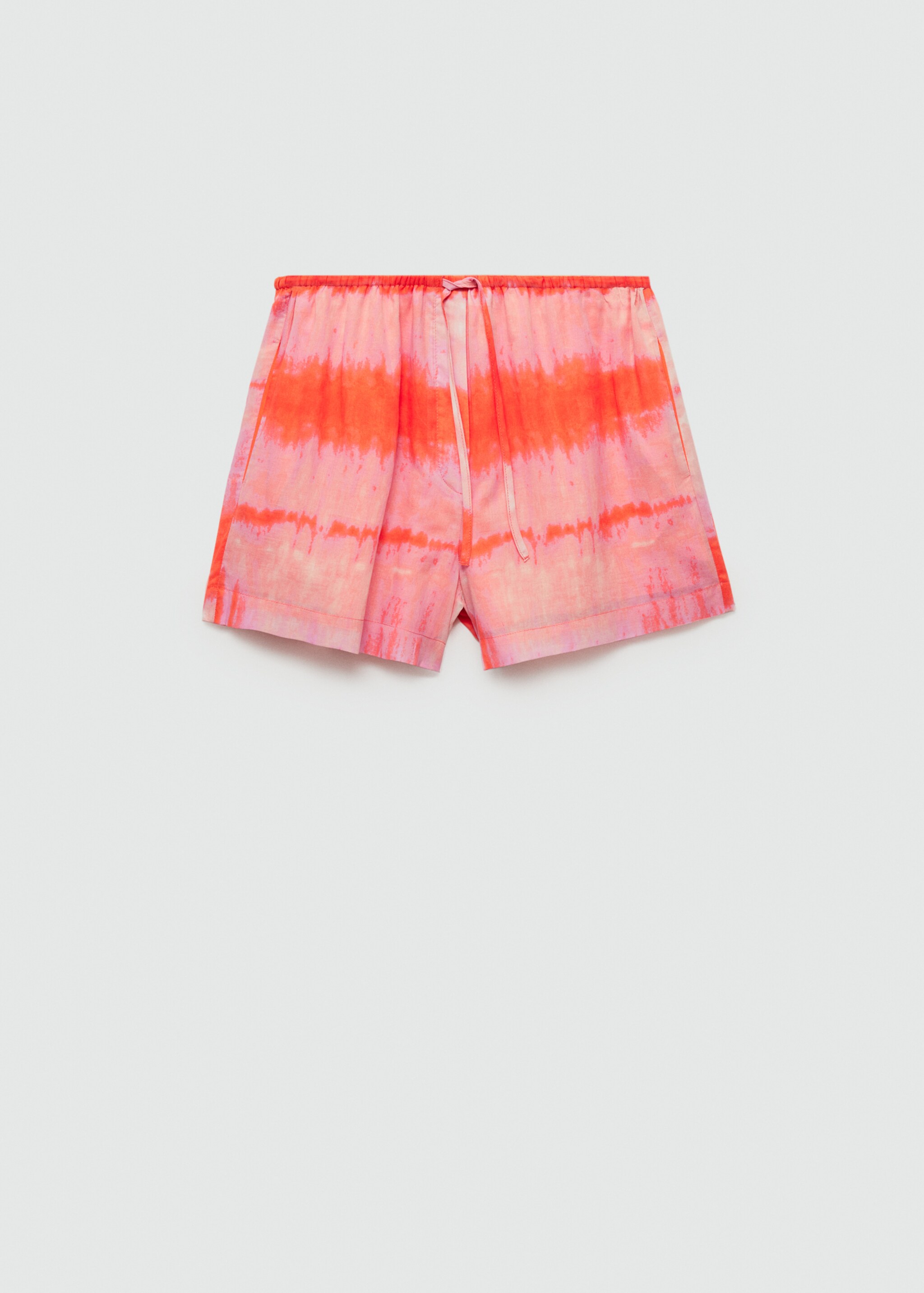 Short imprimé taille élastique - Article sans modèle, Orange. Ref: 77050385-00.