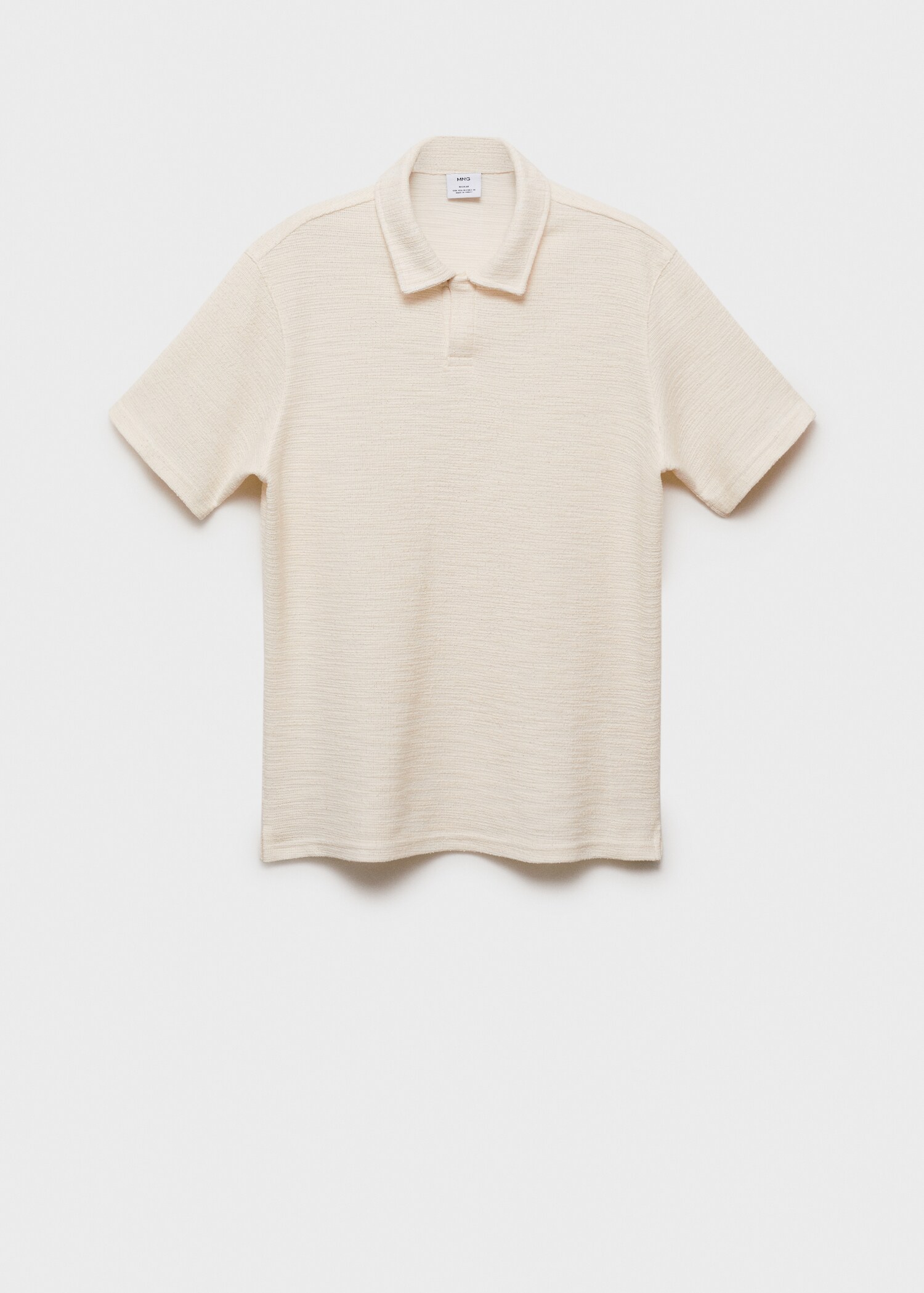 Regular-fit textured knitted polo shirt - Article without model