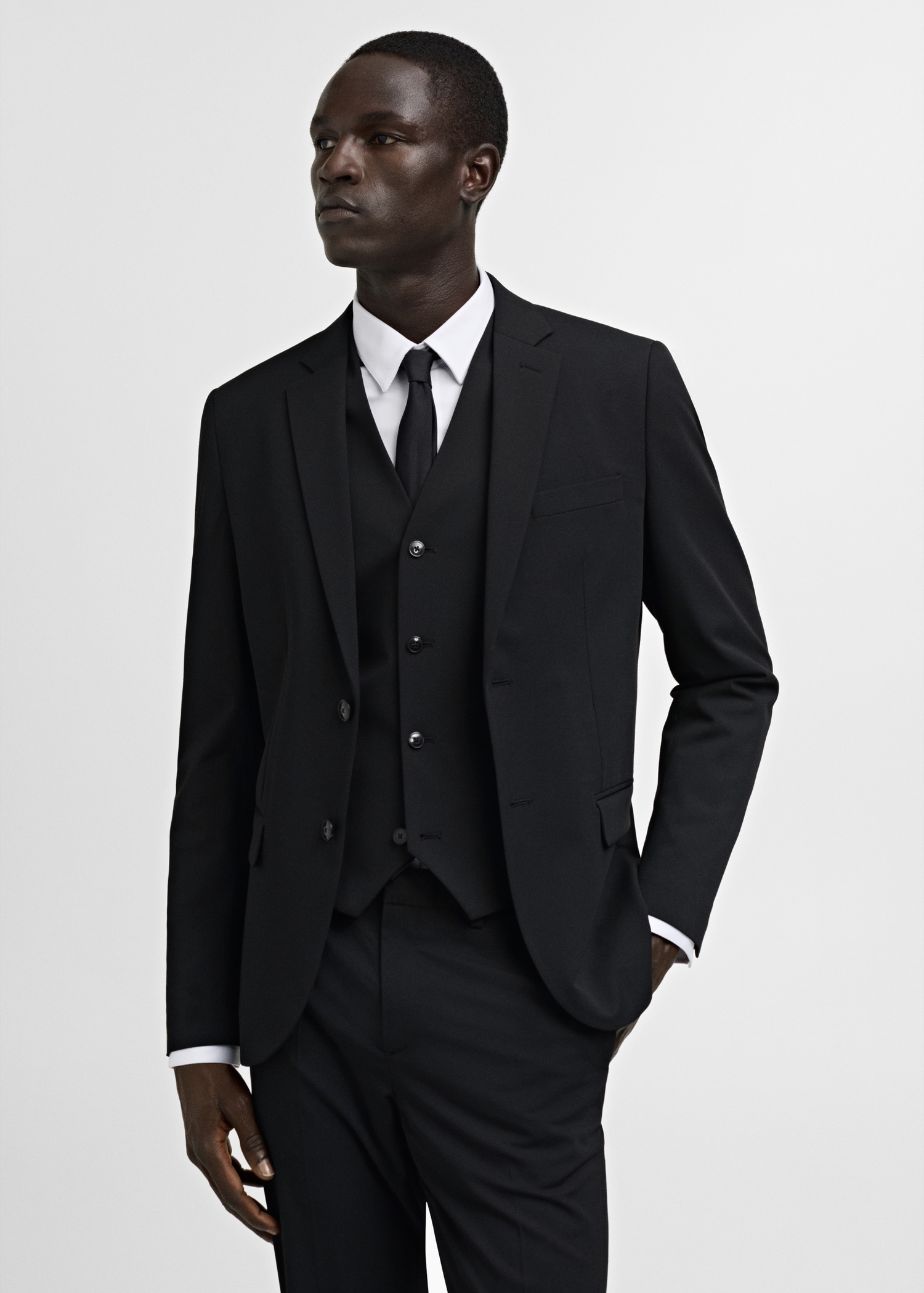 Super slim-fit suit jacket in stretch fabric - Medium plane