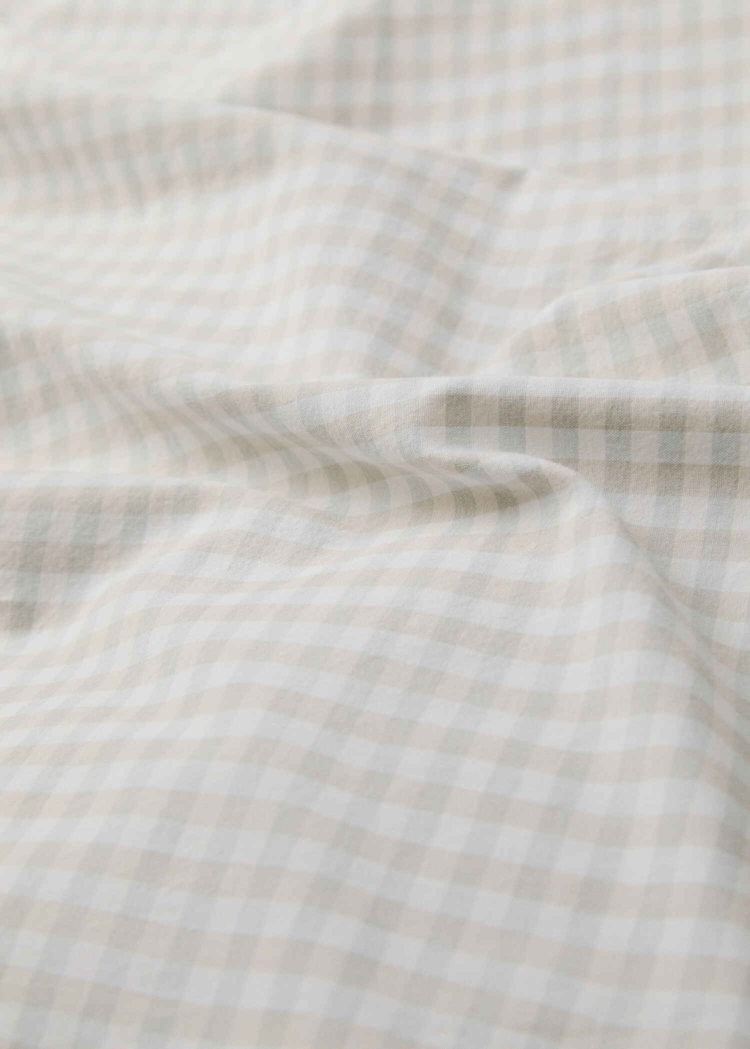 Gingham-check cotton duvet cover for superking bed - Details of the article 1