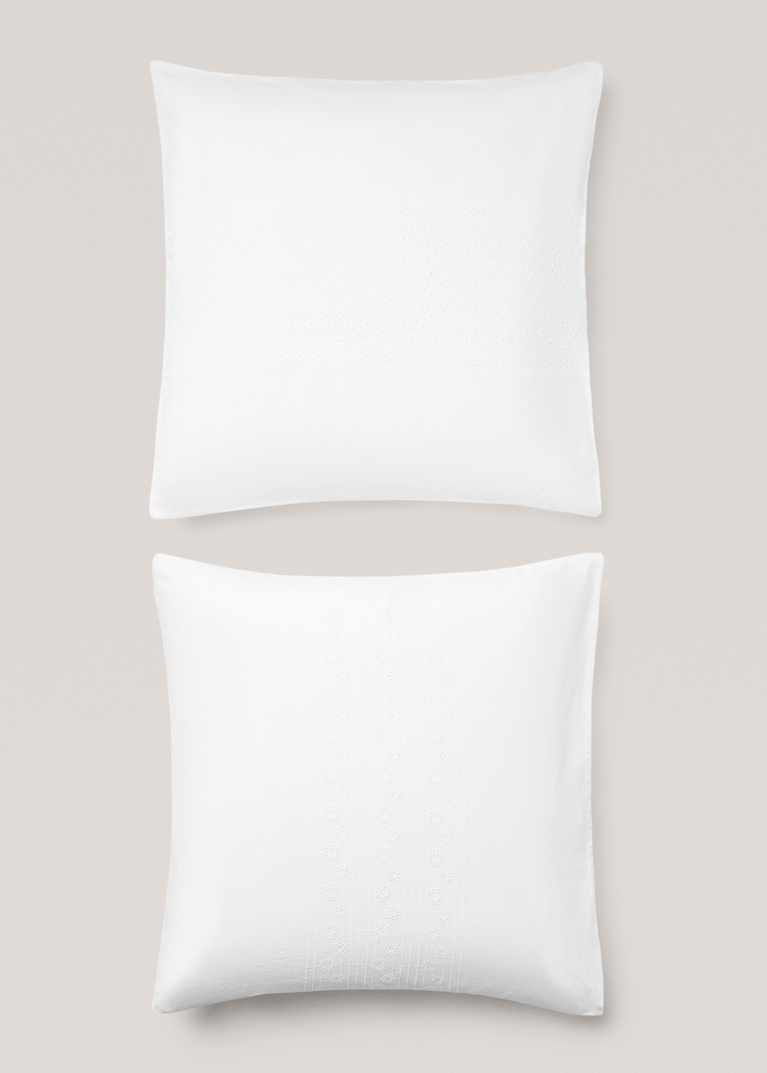 Floral embroidered cotton pillowcase 60x60cm - Article without model