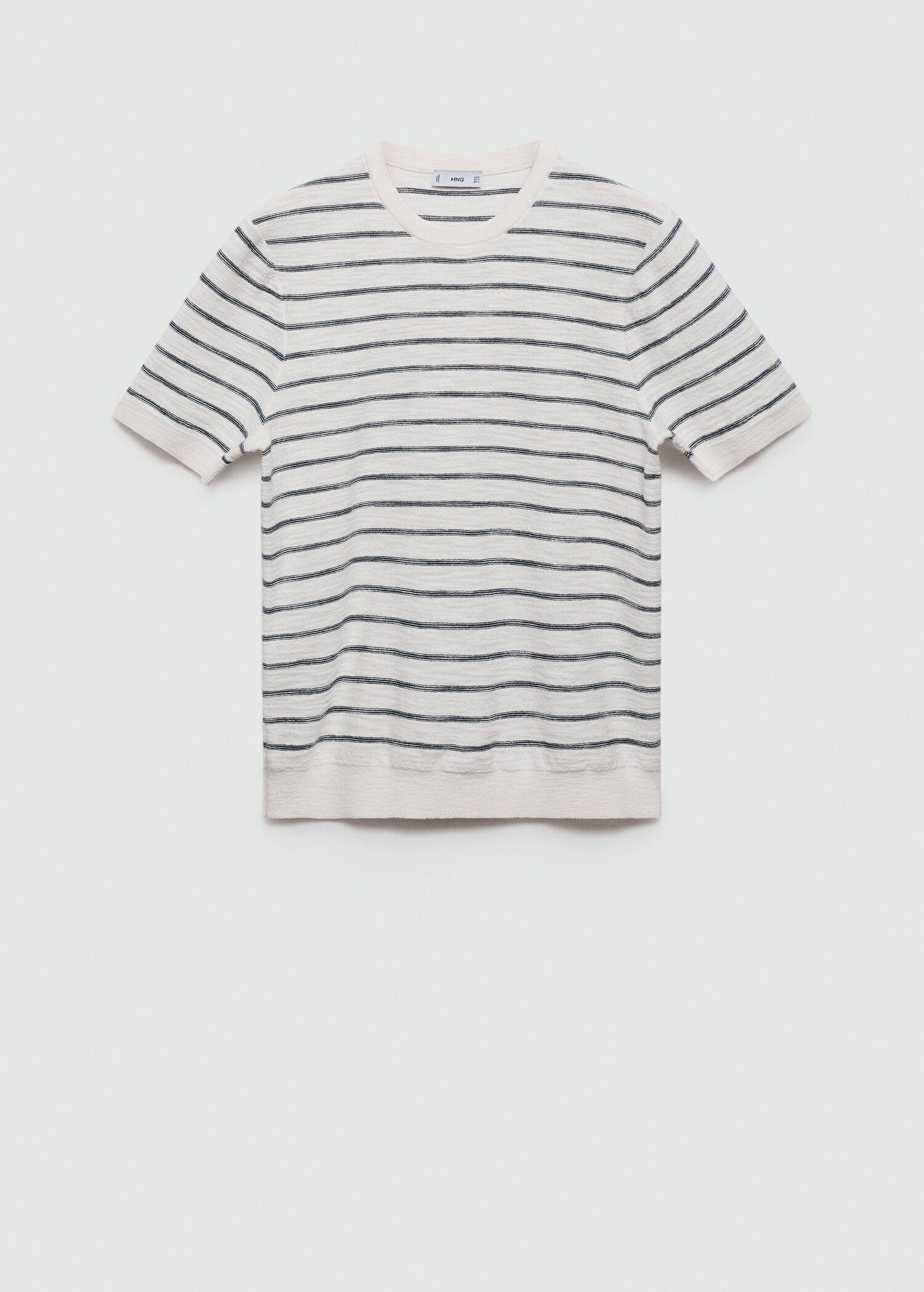 Striped knit cotton t-shirt - Article without model