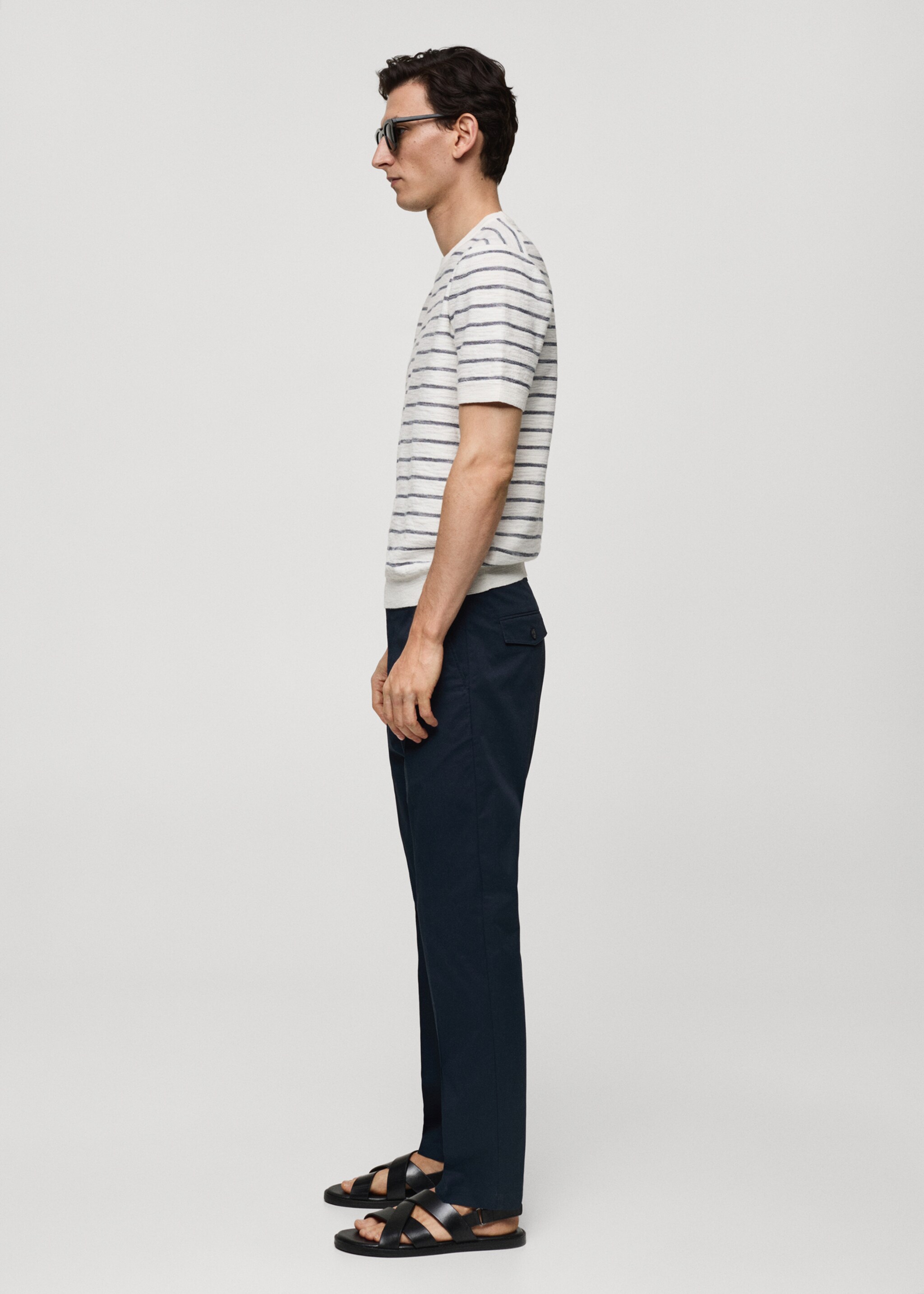 Striped knit cotton t-shirt - Details of the article 2