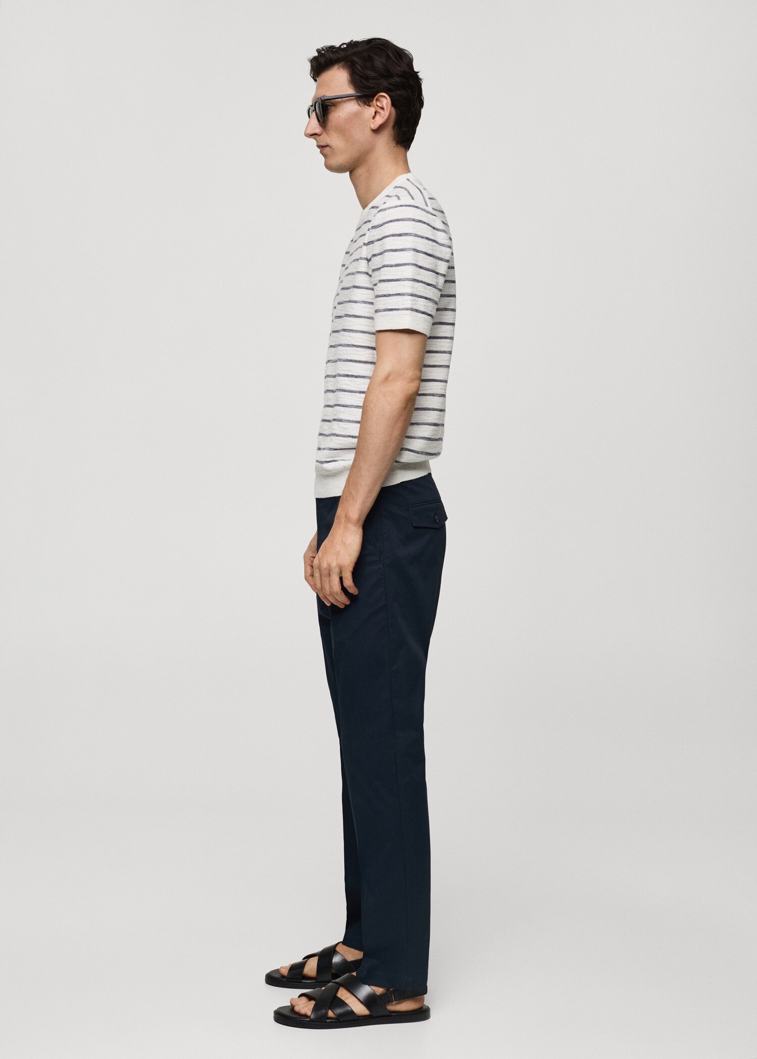 Striped knit cotton t-shirt - Details of the article 2