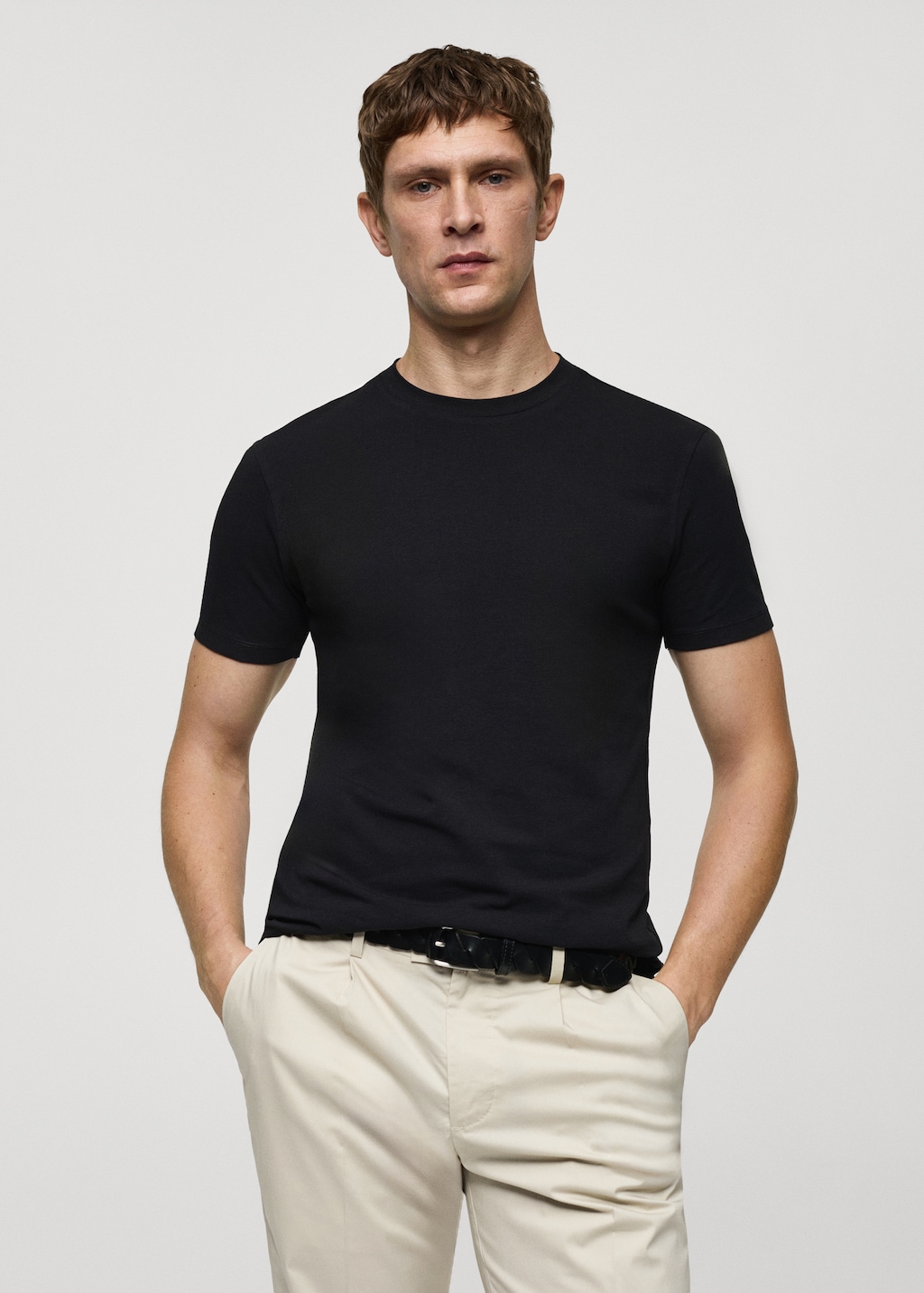 Stretch cotton T-shirt