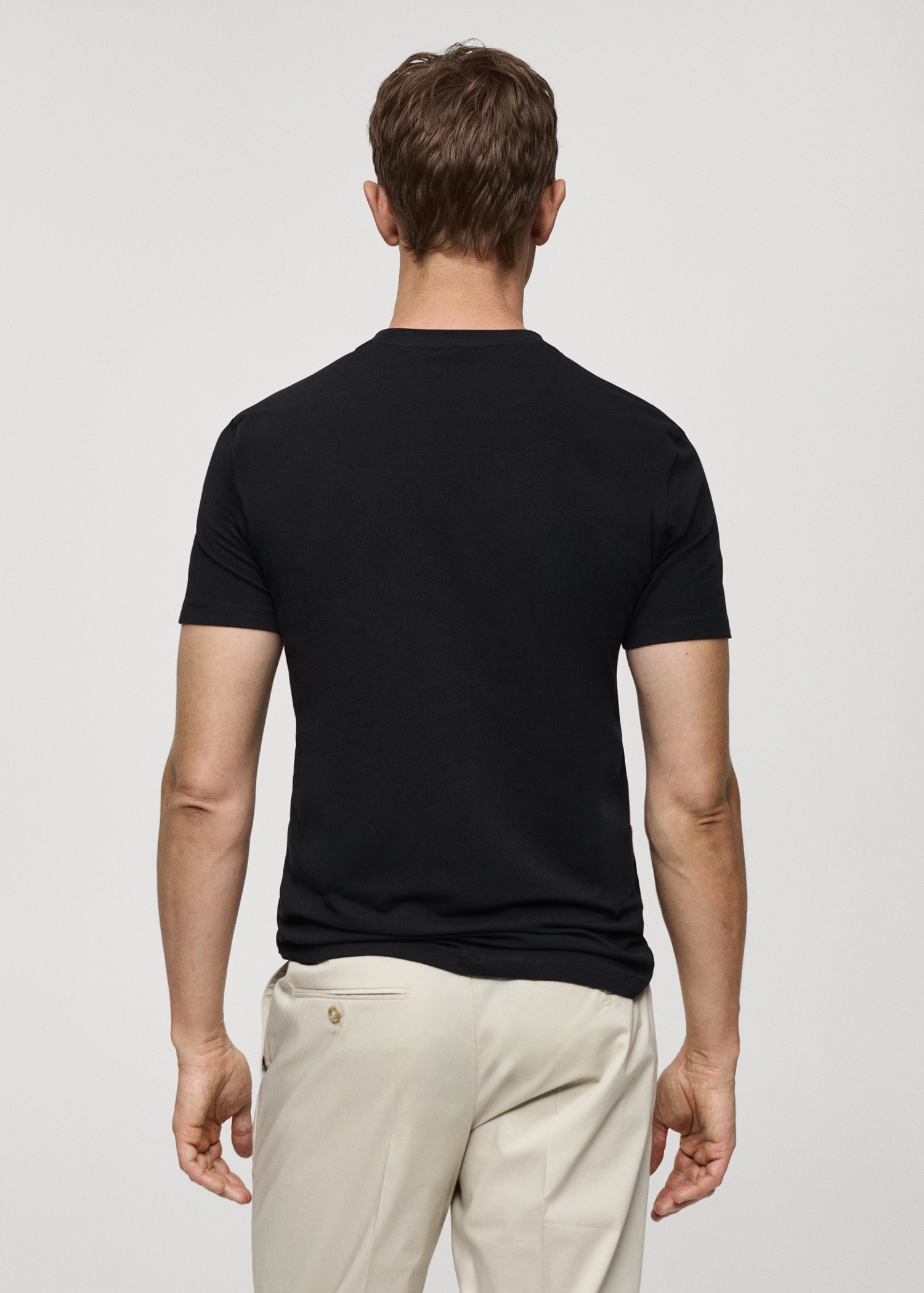 Stretch cotton T-shirt - Reverse of the article