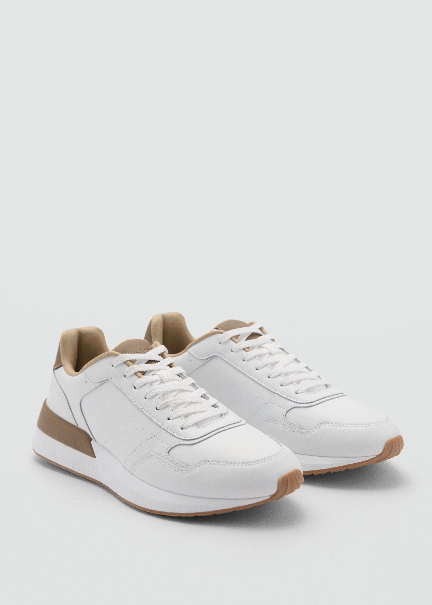 Leather mixed sneakers - Medium plane