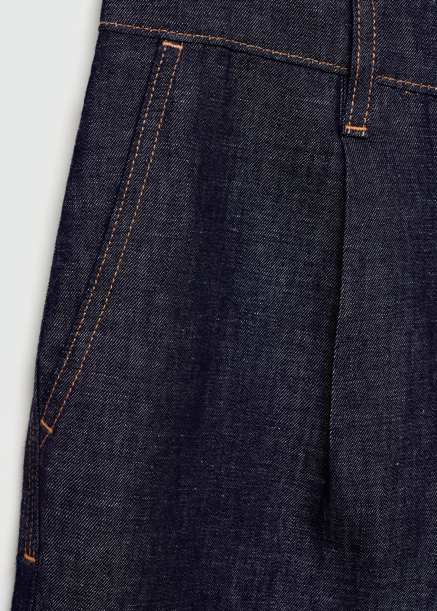 100% cotton denim-effect bermuda shorts - Details of the article 0