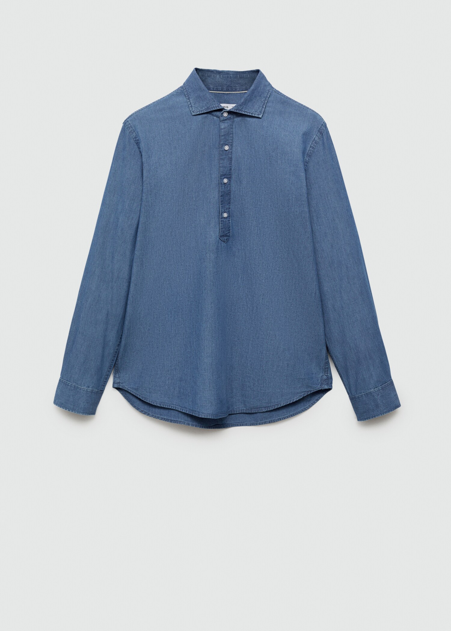 100% cotton chambray polo shirt - Article without model