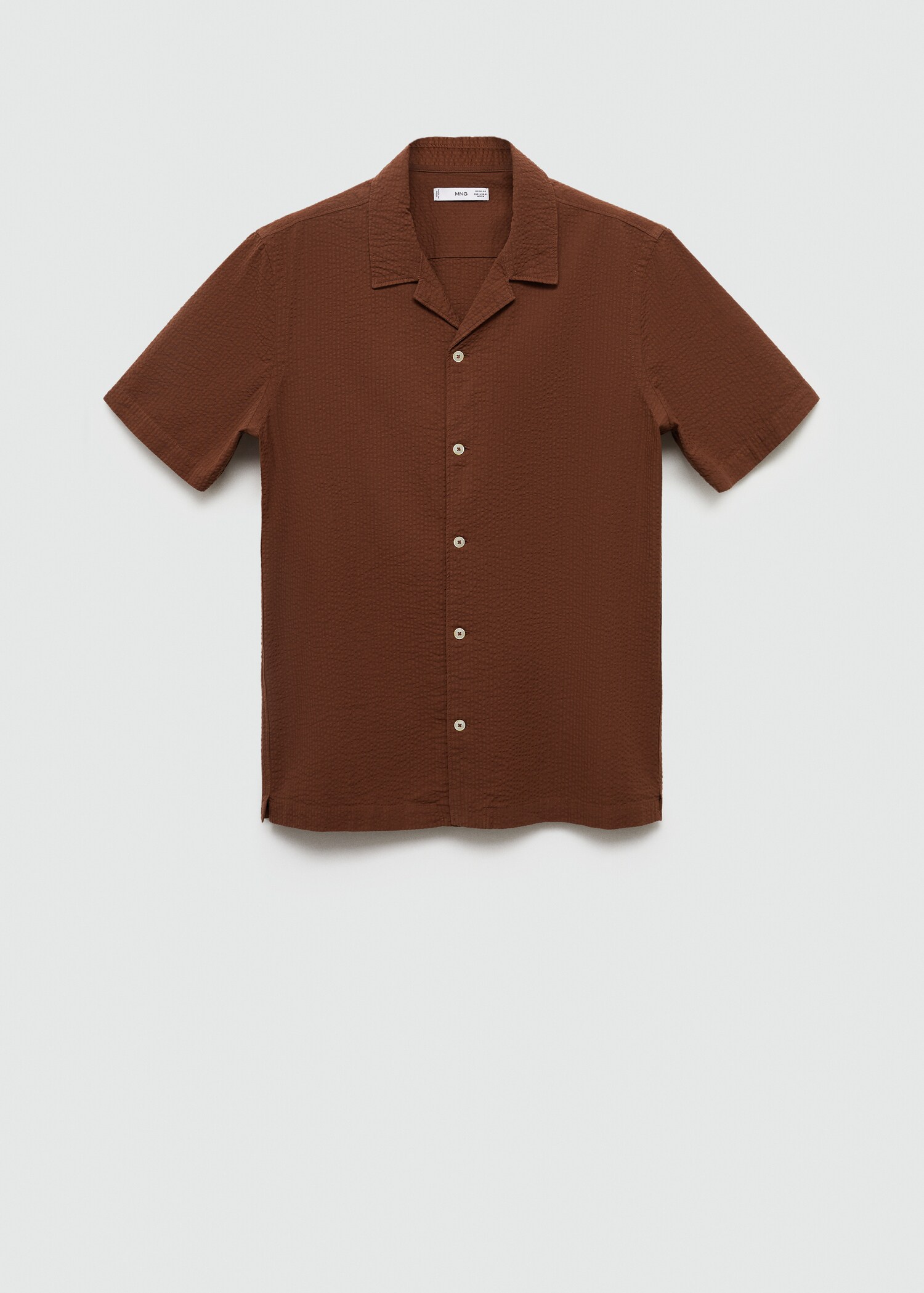 Regular-fit 100% seersucker cotton shirt - Article without model