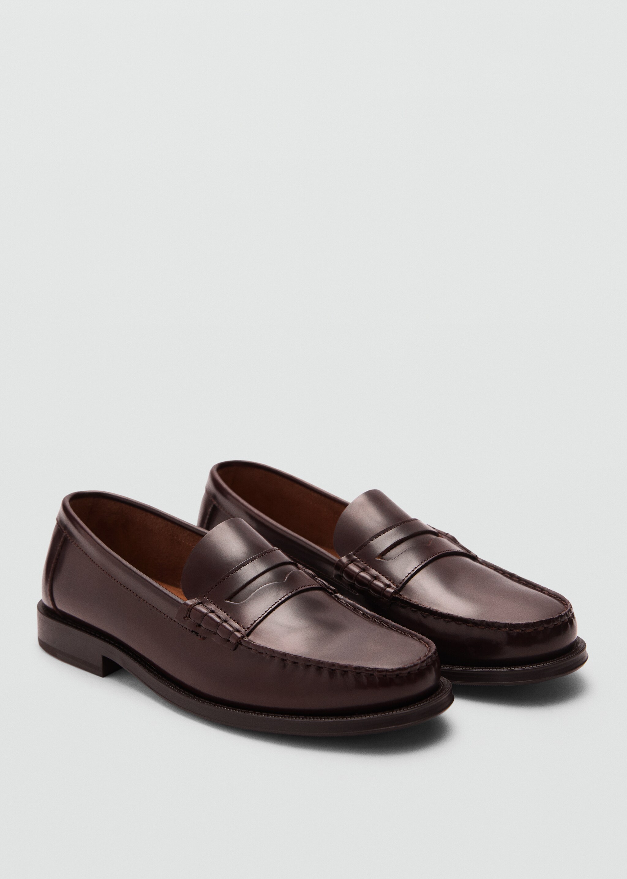 Aged-leather loafers - Medium plane
