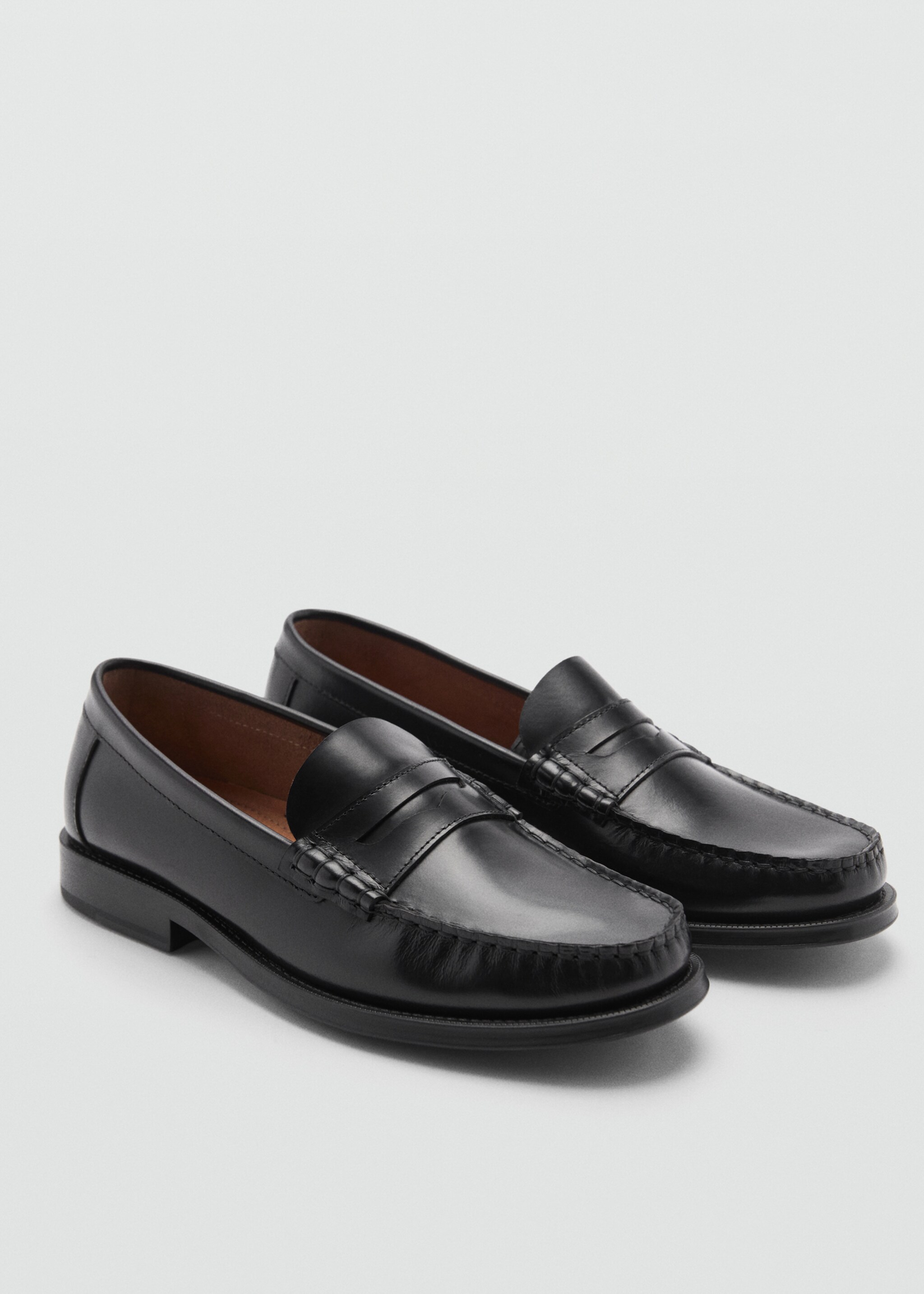 Aged-leather loafers - Medium plane