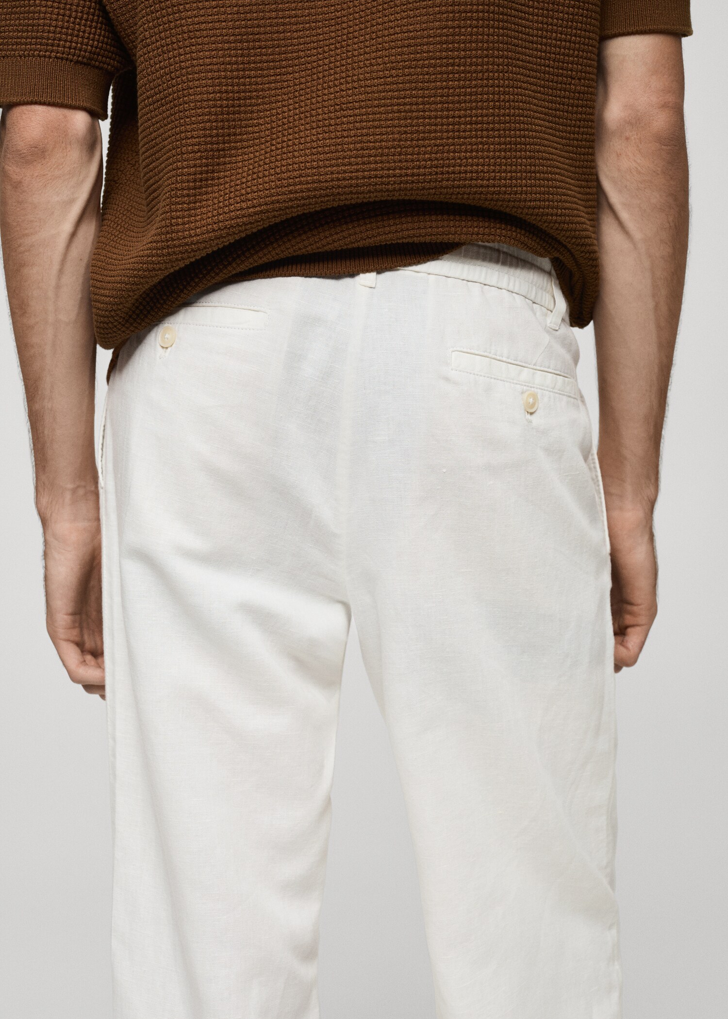 Pantalon slim fit lin cordon - Détail de l'article 6