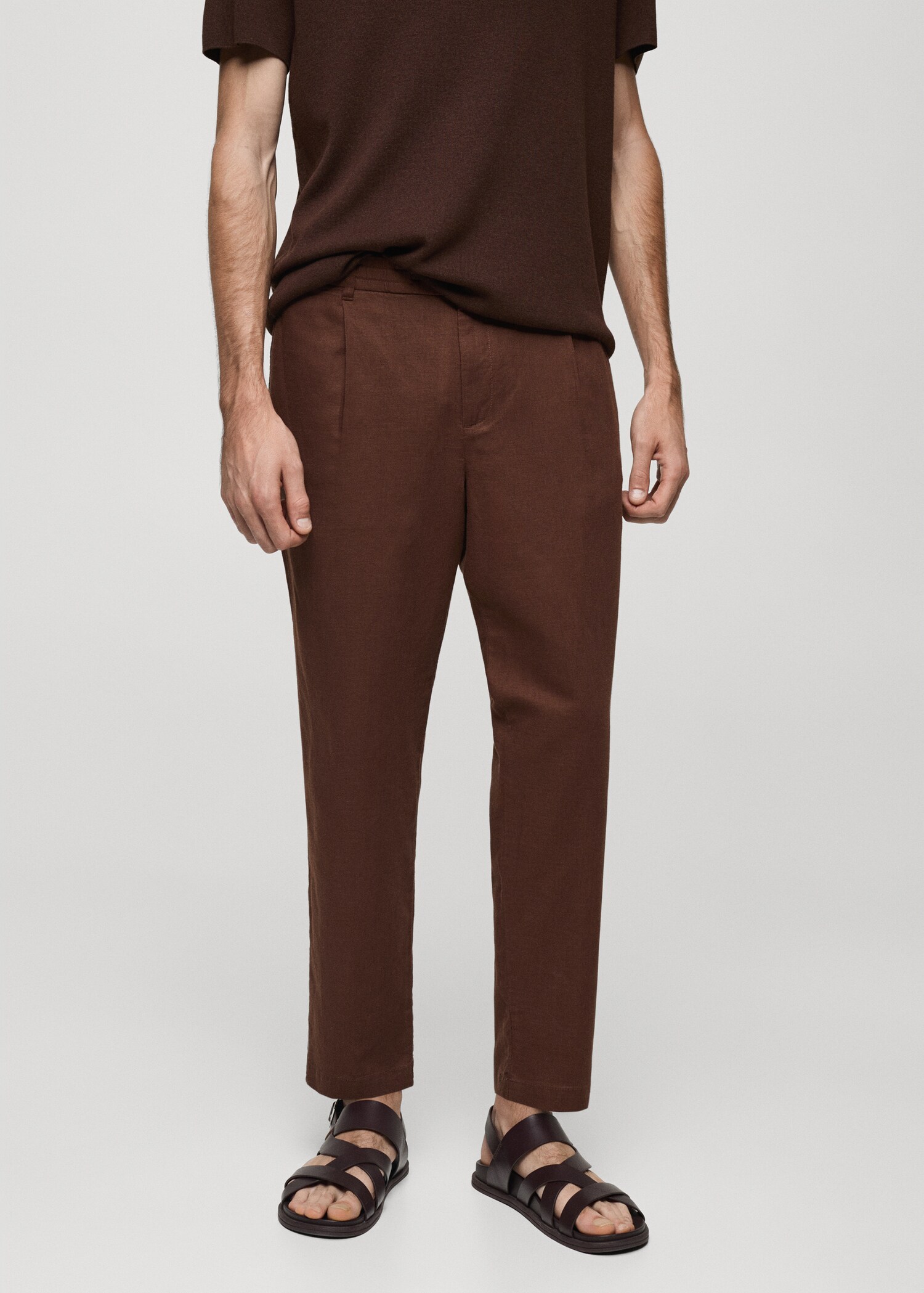 Slim-fit trousers with drawstring - Medium plane