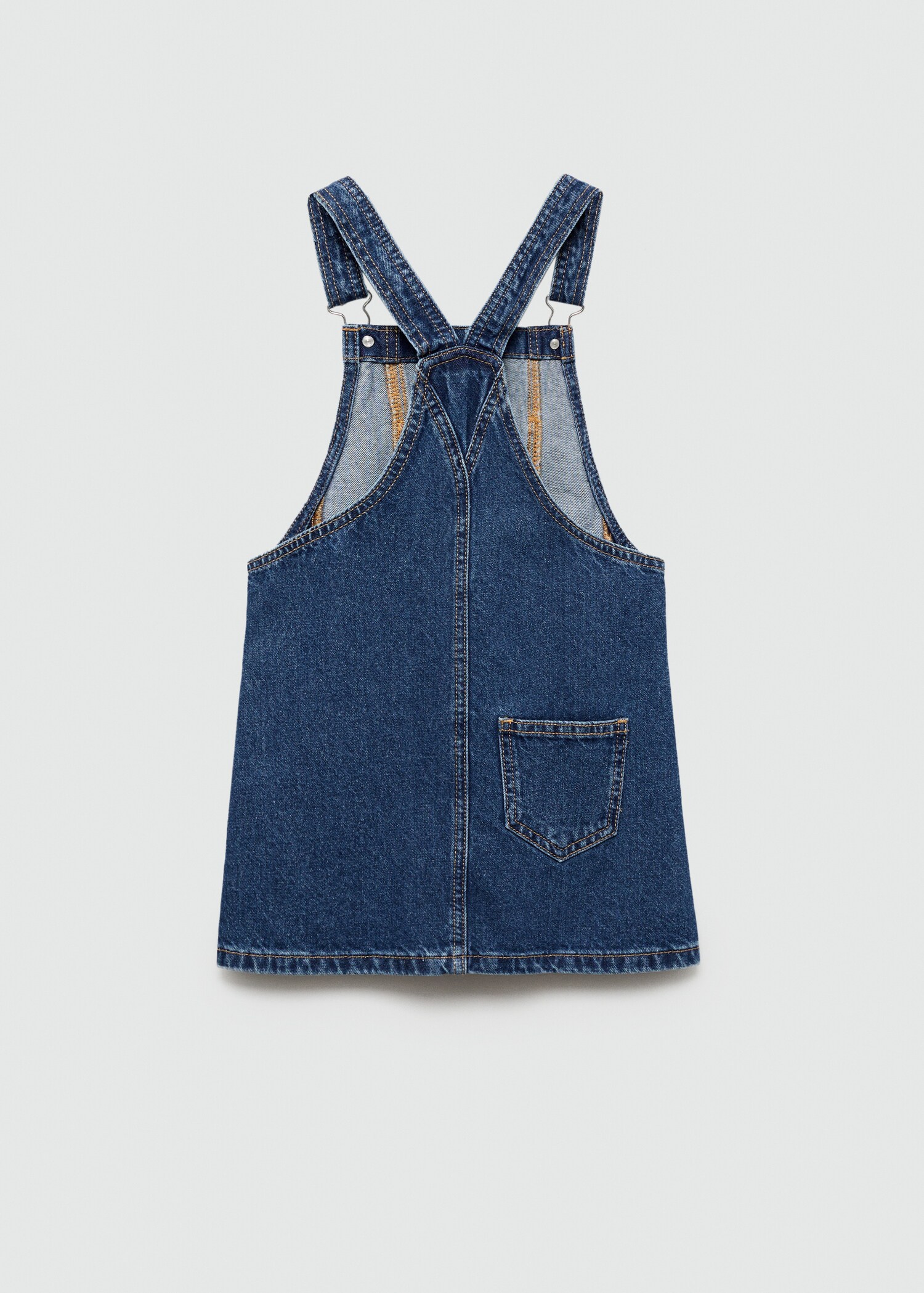 Robe chasuble courte en jean - Verso de l’article