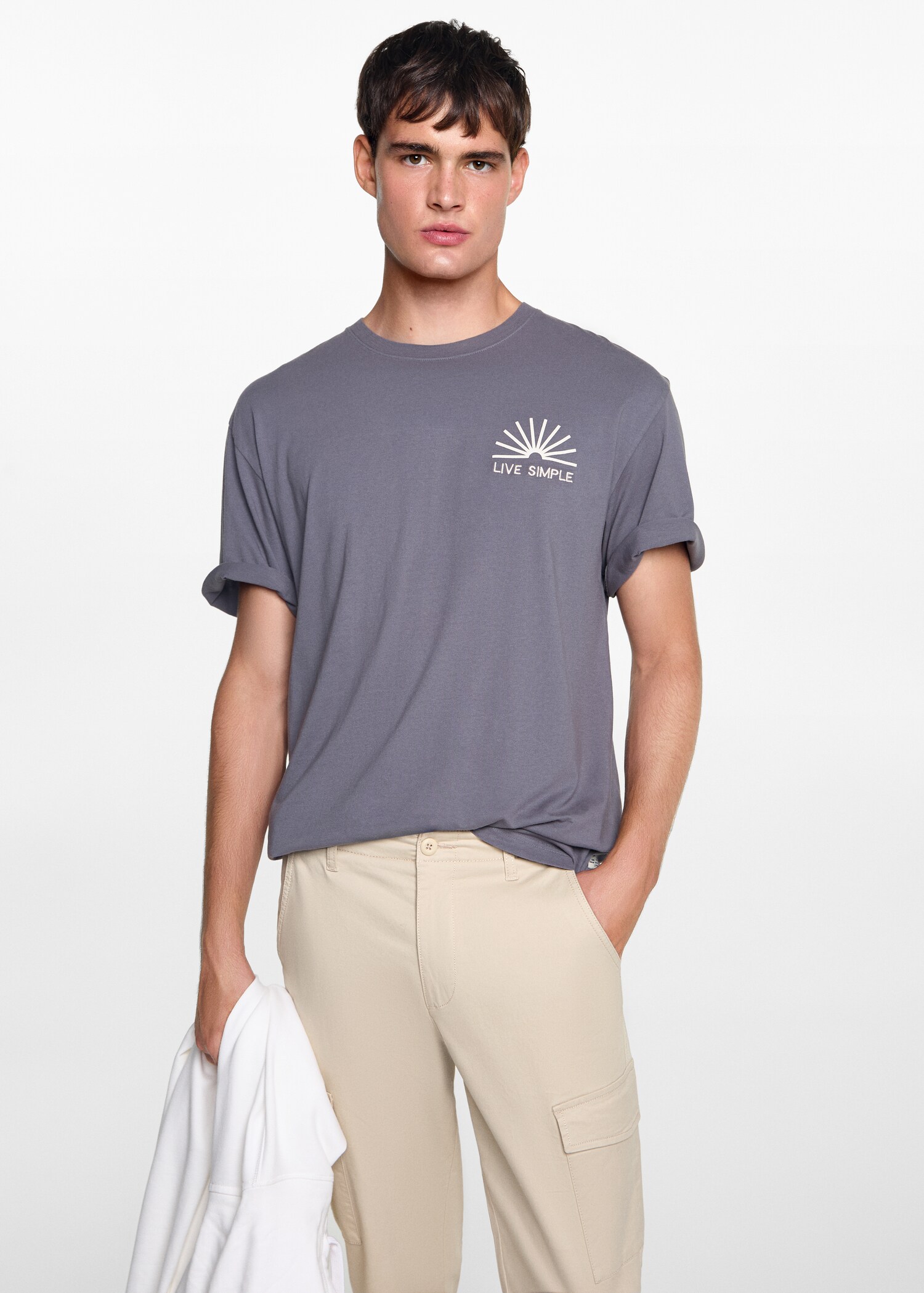 Cotton cargo trousers - Medium plane