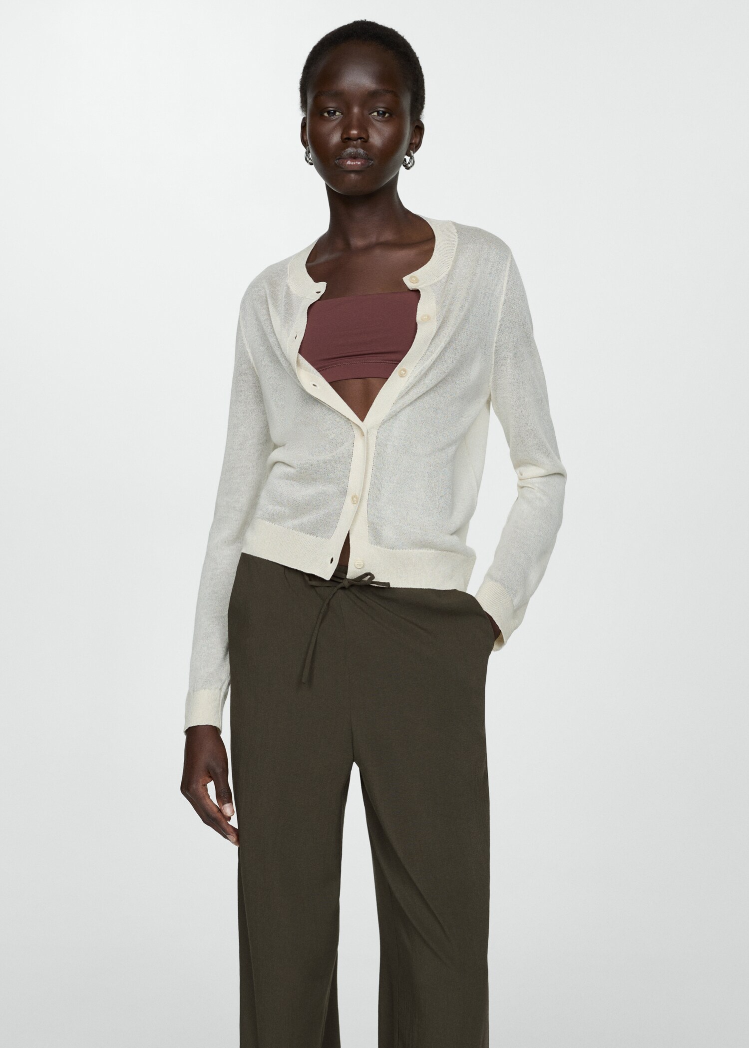 Straight-fit trousers with elastic waist - Details of the article 2