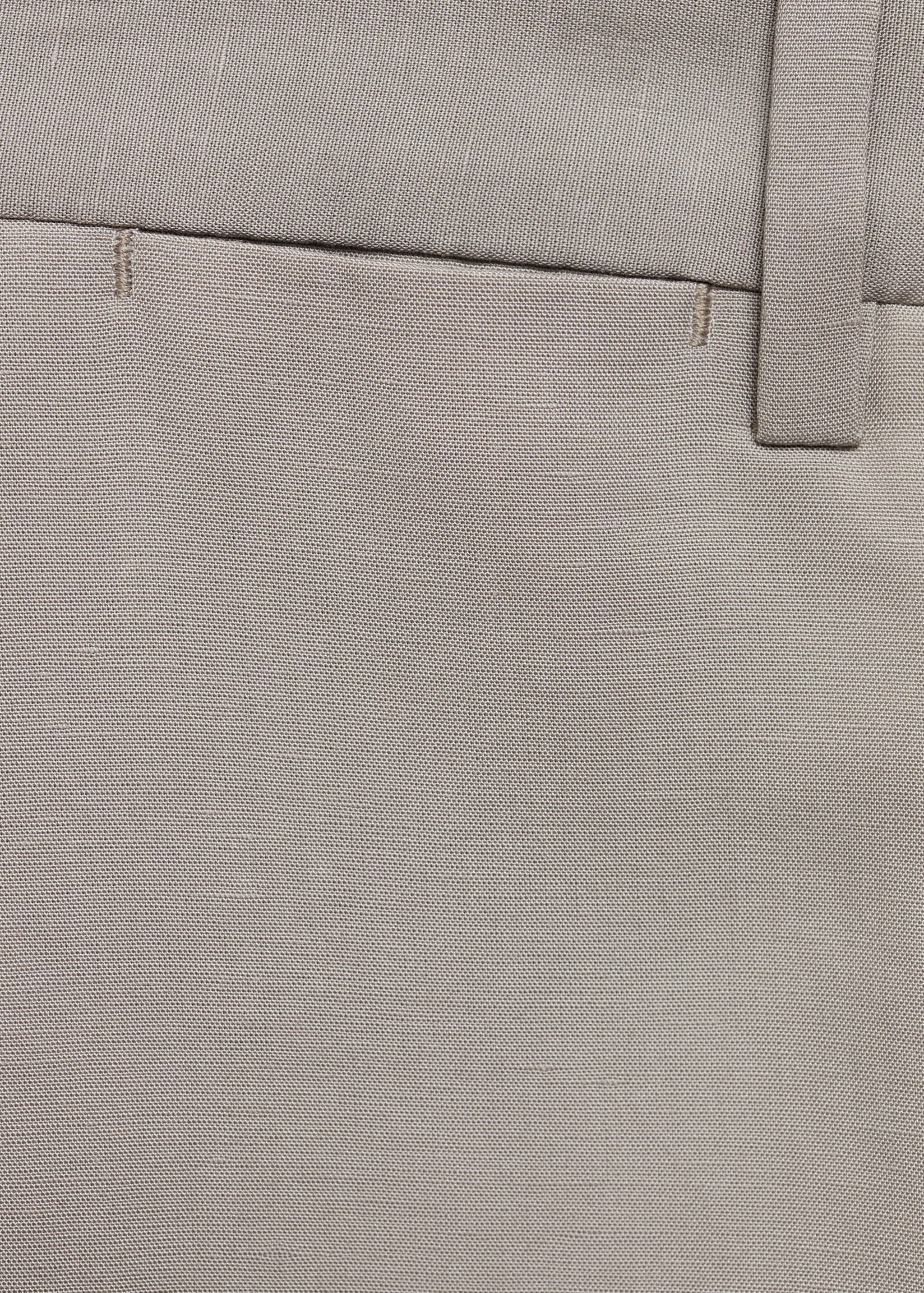 Slim-fit linen-blend suit trousers - Details of the article 0