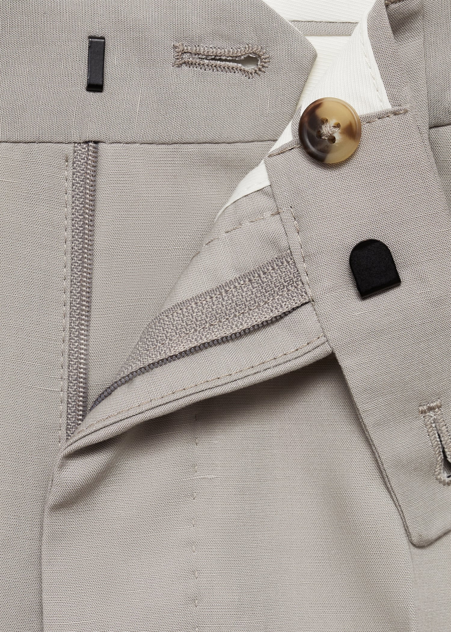 Pantalón traje slim fit mezcla lino - Detalle del artículo 8