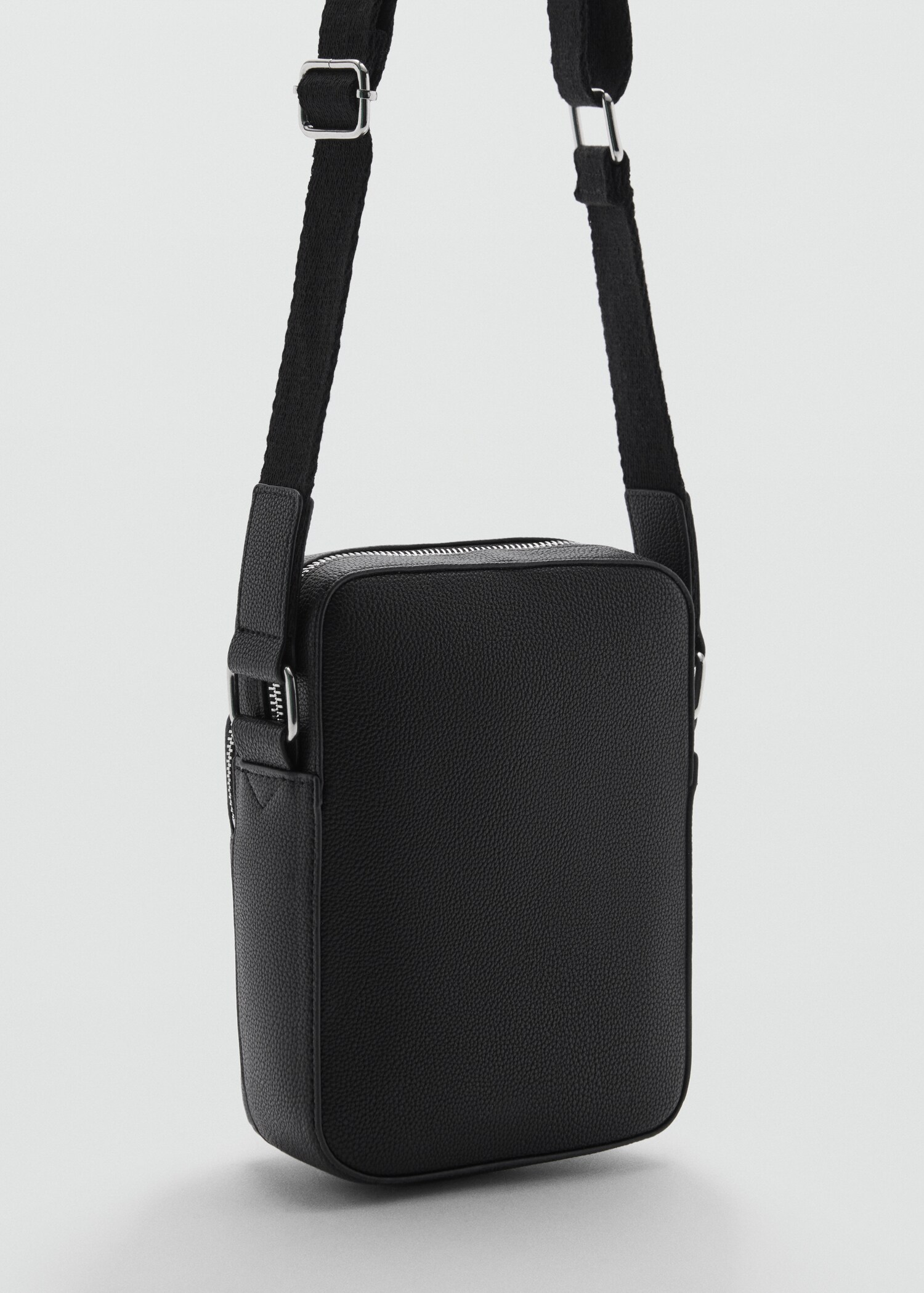 Leather-effect shoulder bag - Medium plane