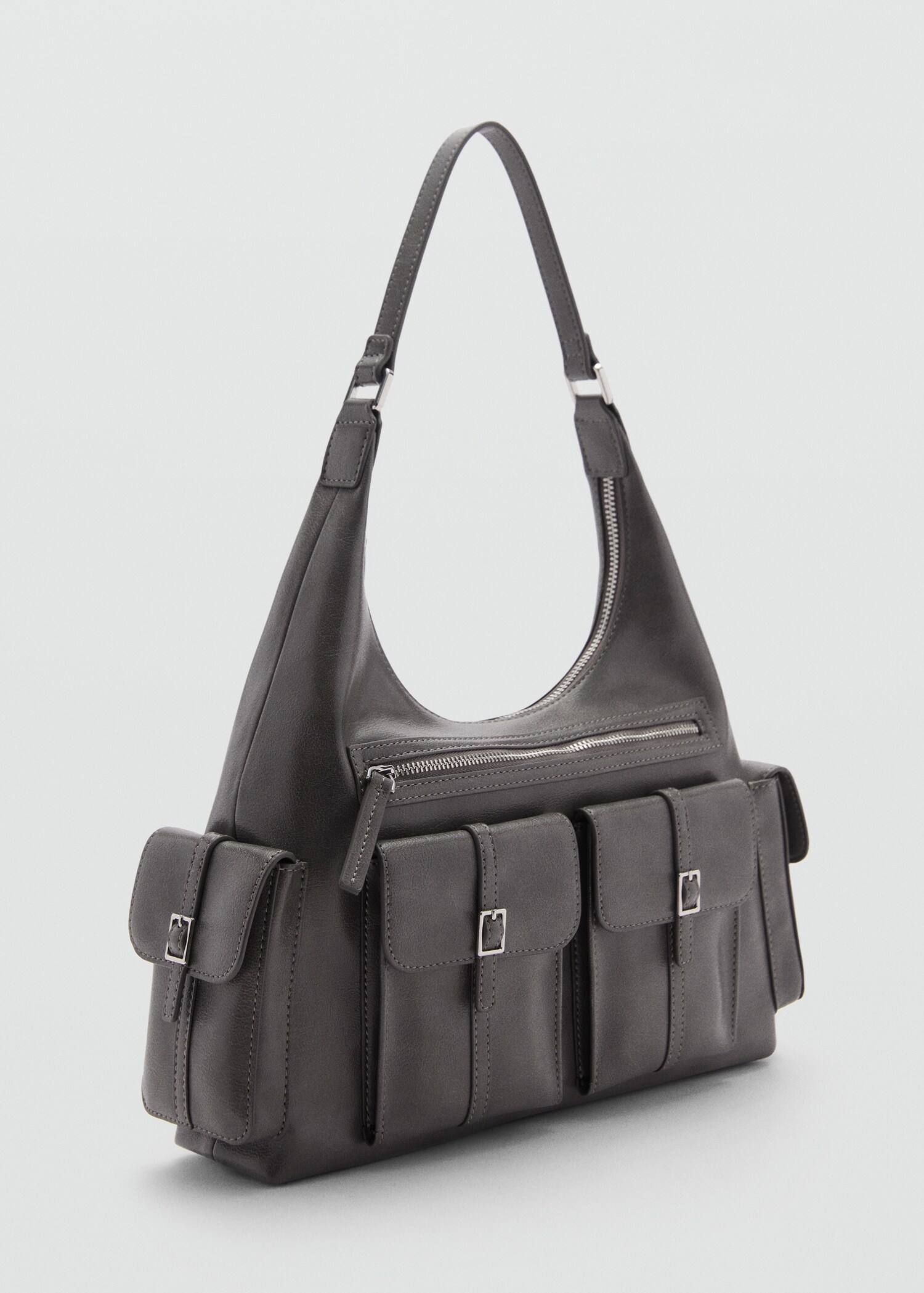 Shoulder bag with cargo pockets - Medium plane