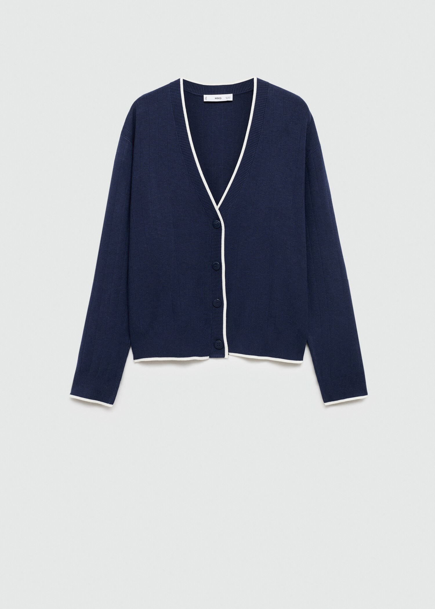 Cardigan with contrasting trims - Article without model